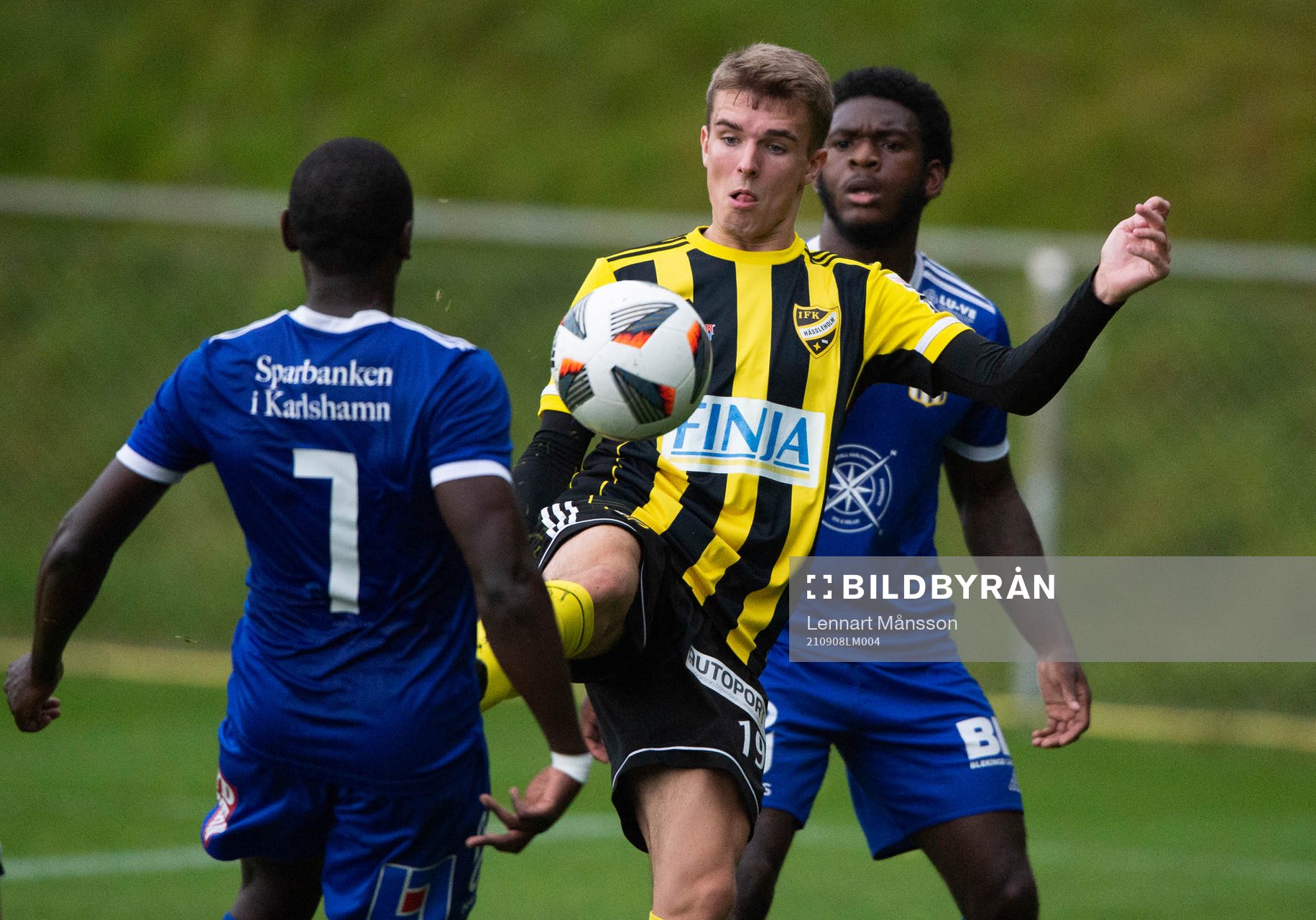 IFK Hässleholms Elliot Nilssoni matchen i division 2 mellan Asarum och iFK Hässleholm i Asarum 8 september 2021.