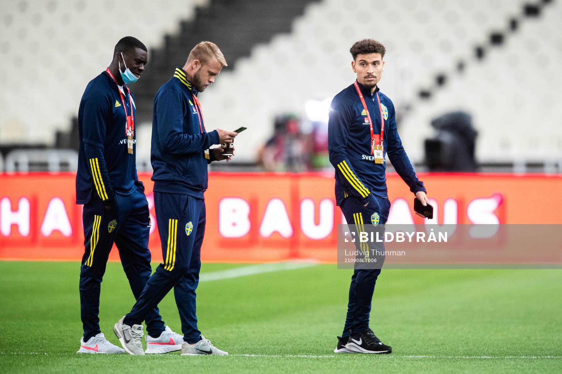 Ken Sema, Daniel Sundgren and Jordan Larsson of Sweden