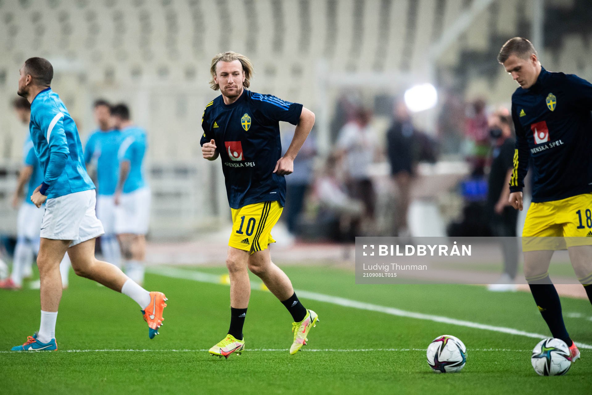 Emil Forsberg and Joakim Nilsson of Sweden