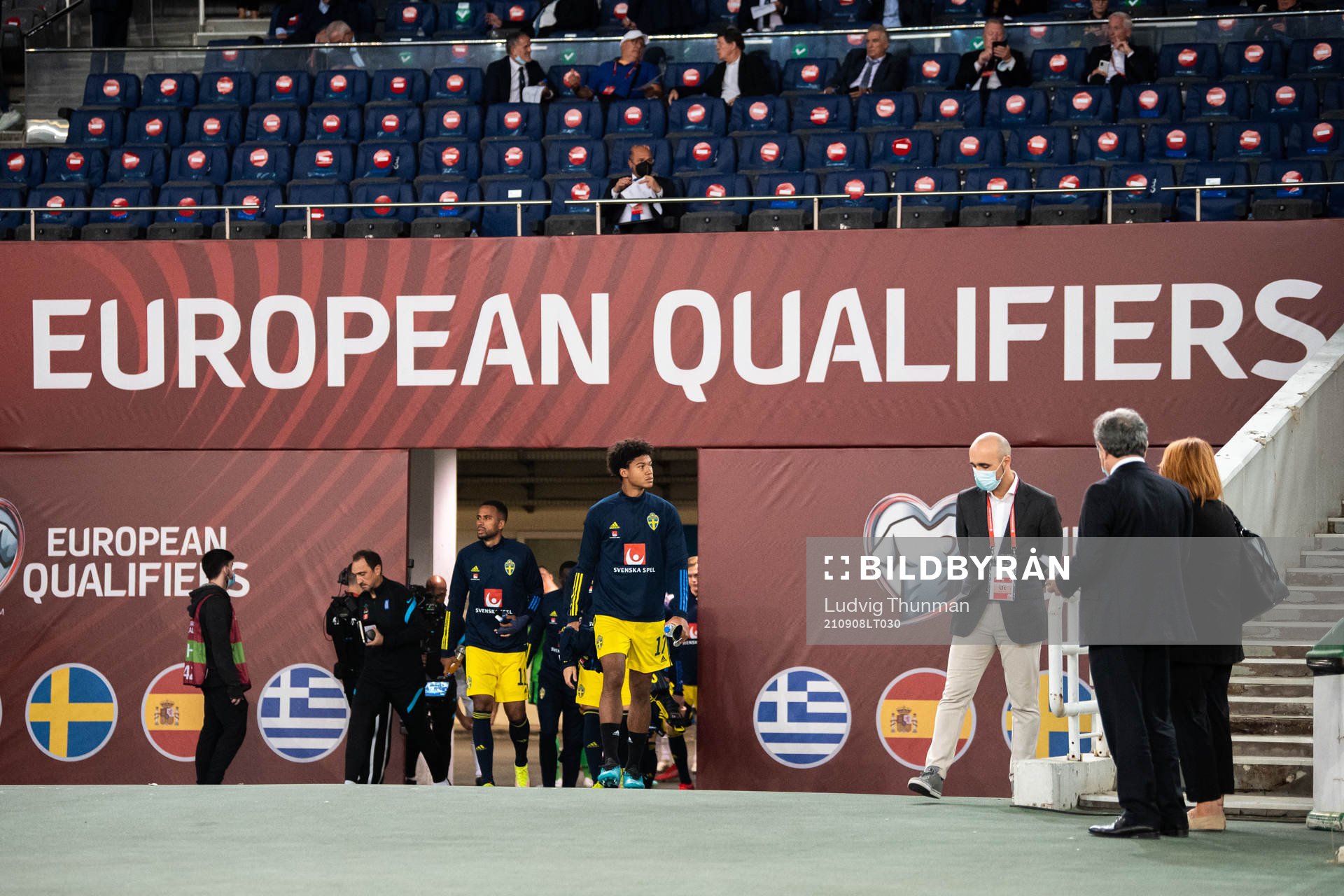 Jens Cajuste of Sweden enter the pitch