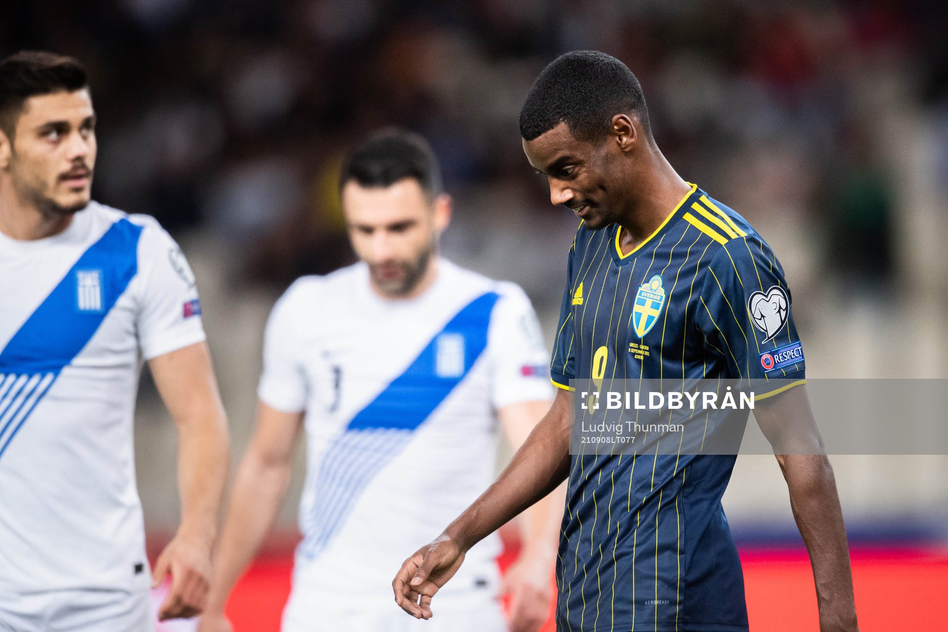 Alexander Isak of Sweden looks dejected