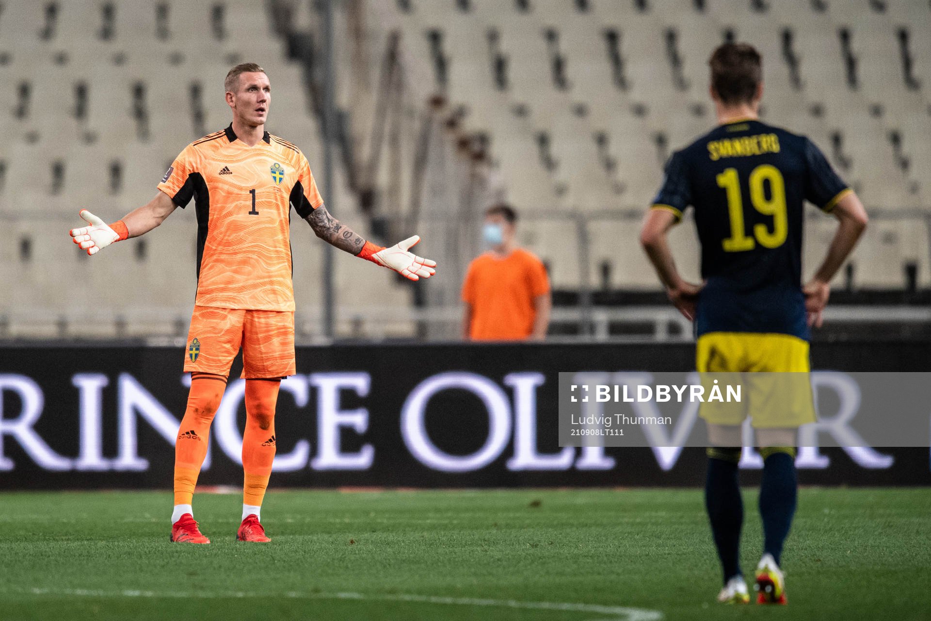Goalkeeper Robin Olsen of Sweden looks dejected