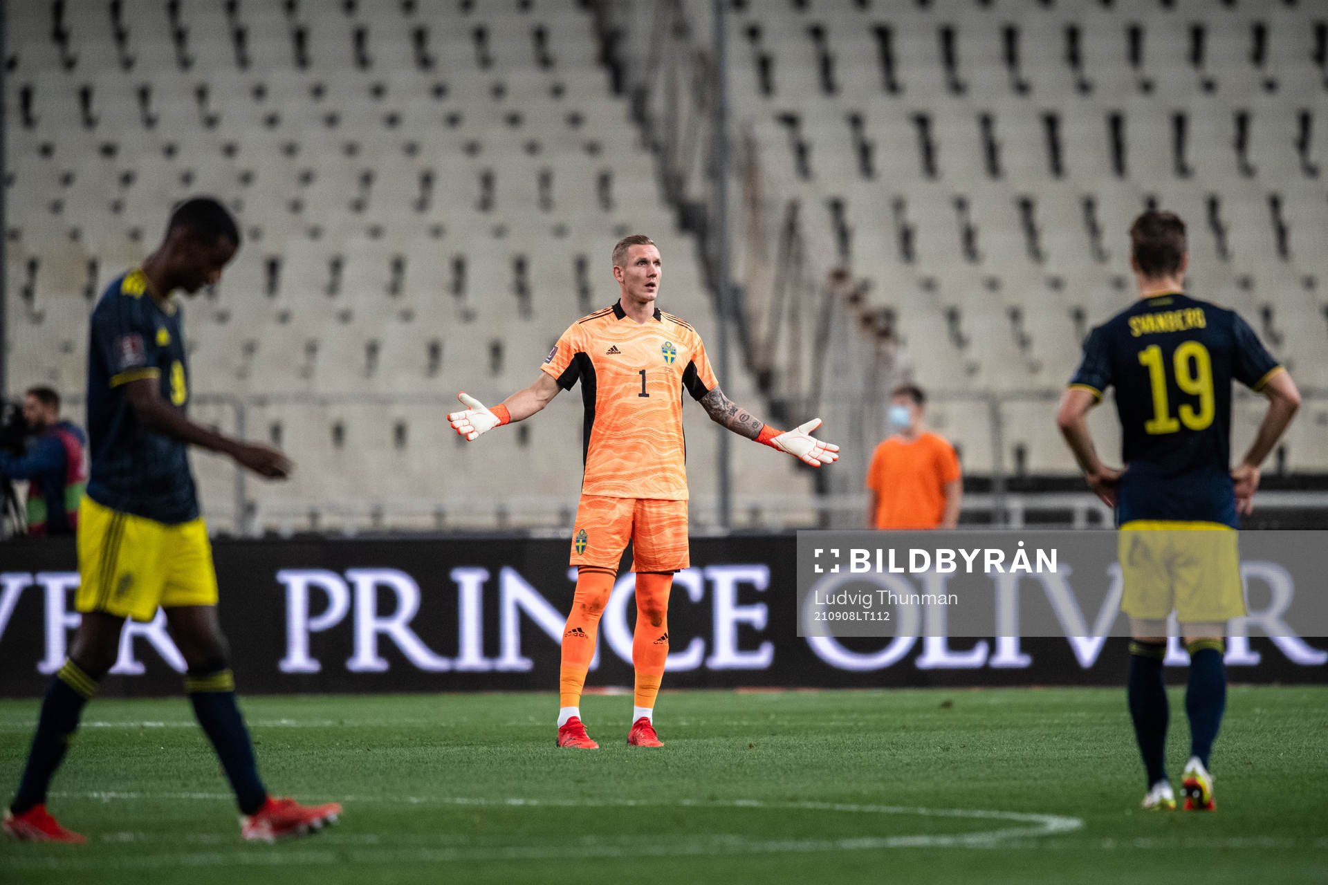 Goalkeeper Robin Olsen of Sweden looks dejected