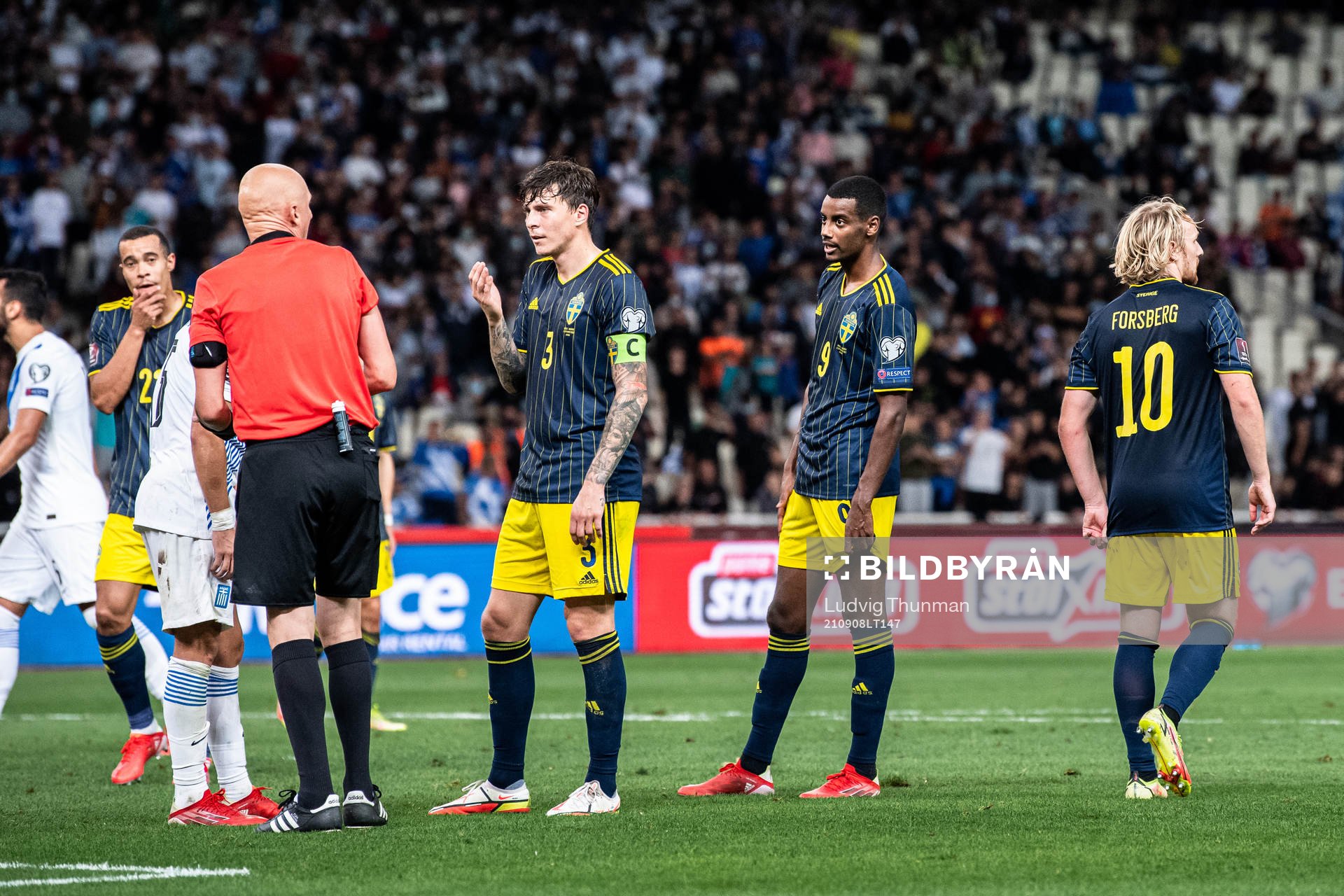 Victor Nilsson Lindelöf, Alexander Isak and Emil Forsberg