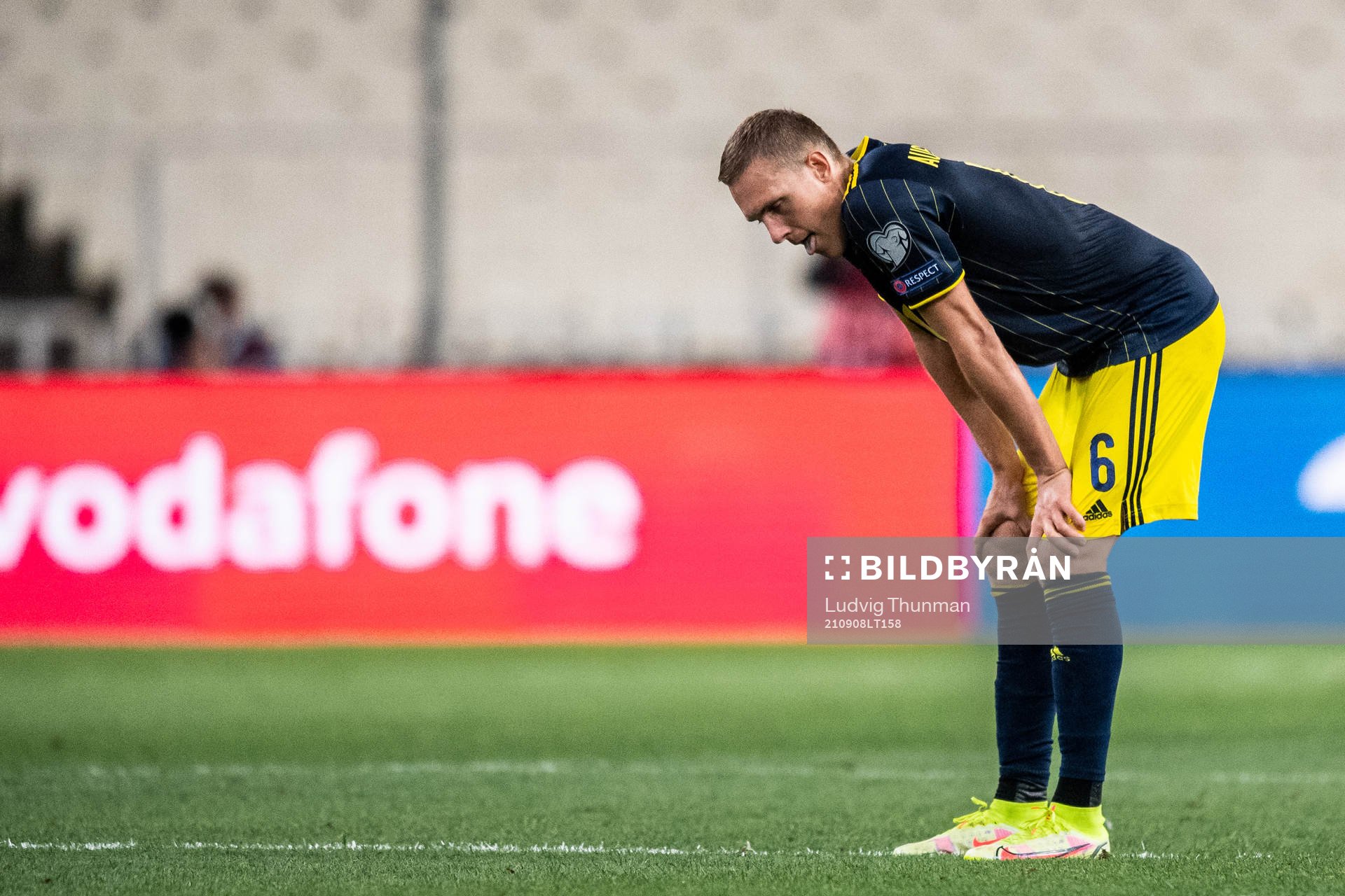 Ludwig Augustinsson of Sweden looks dejected