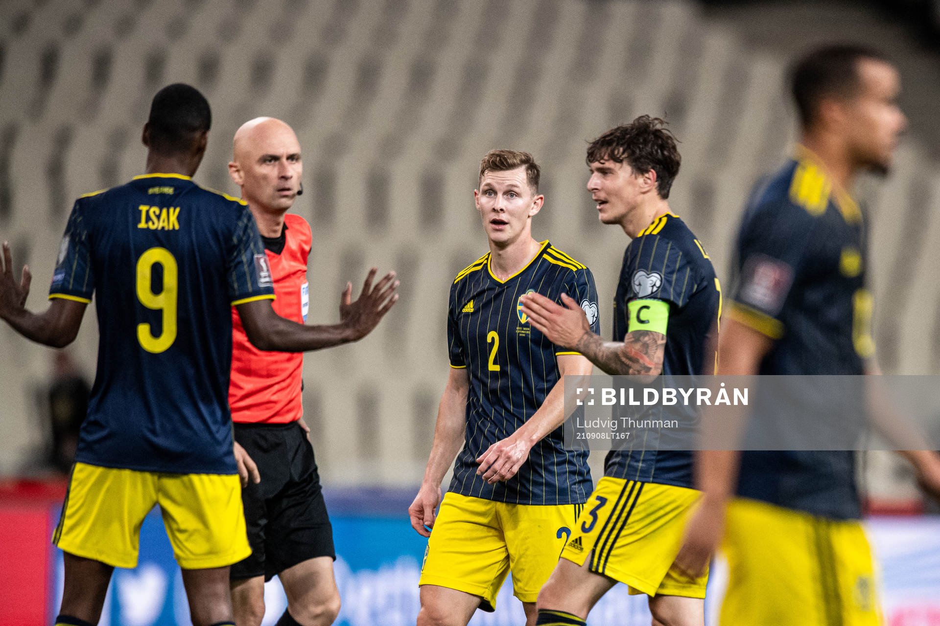 Alexander Isak, Emil Krafth and Victor Nilsson Lindelöf of