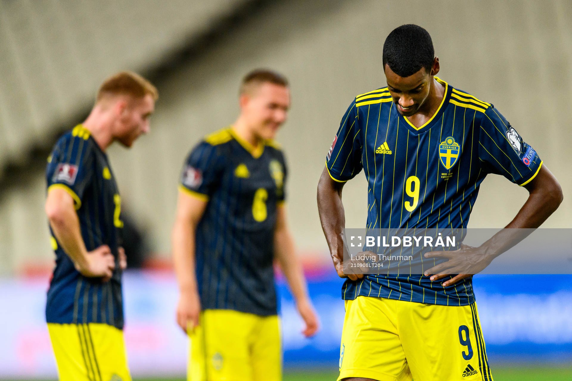 Alexander Isak of Sweden looks dejected