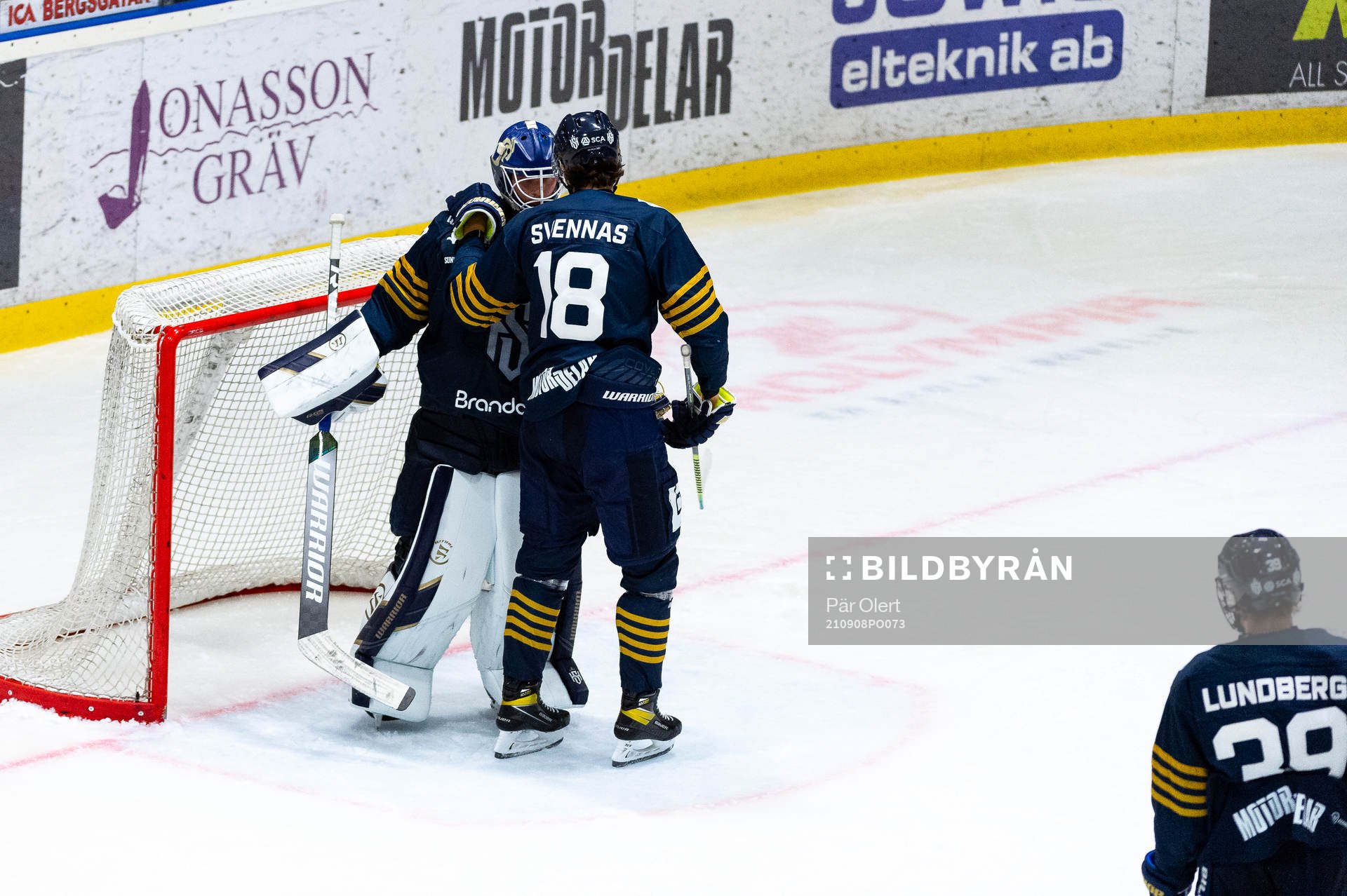Sundsvalls Fredik Svennas och målvakt Viktor Rönnqvist