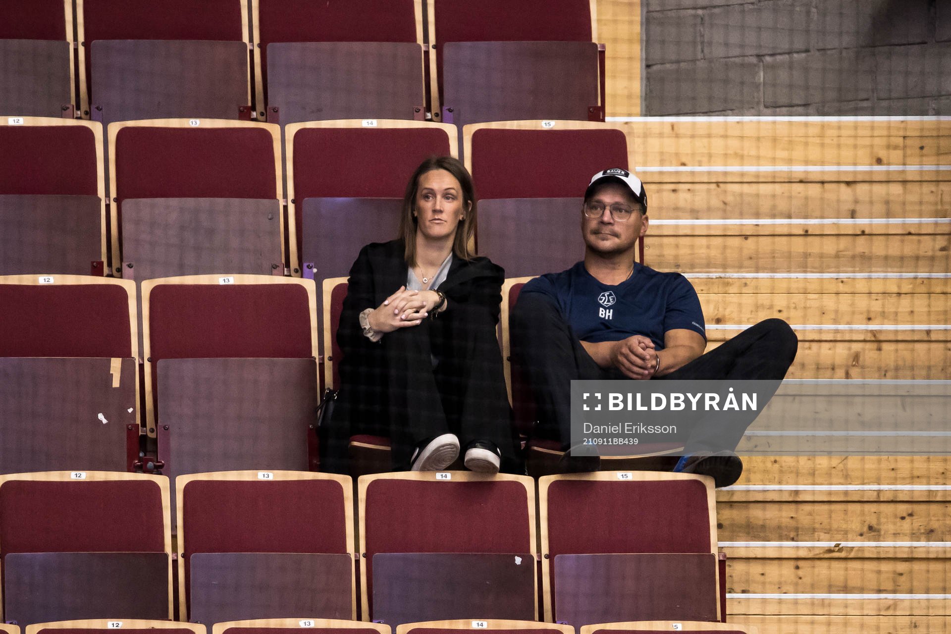 Sofia Engström och Leksands tränare Björn Hellqvist