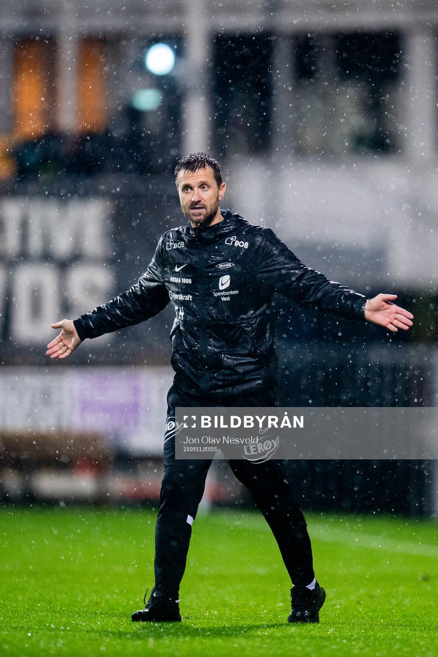 Eirik Horneland, head coach of Brann, celebrates