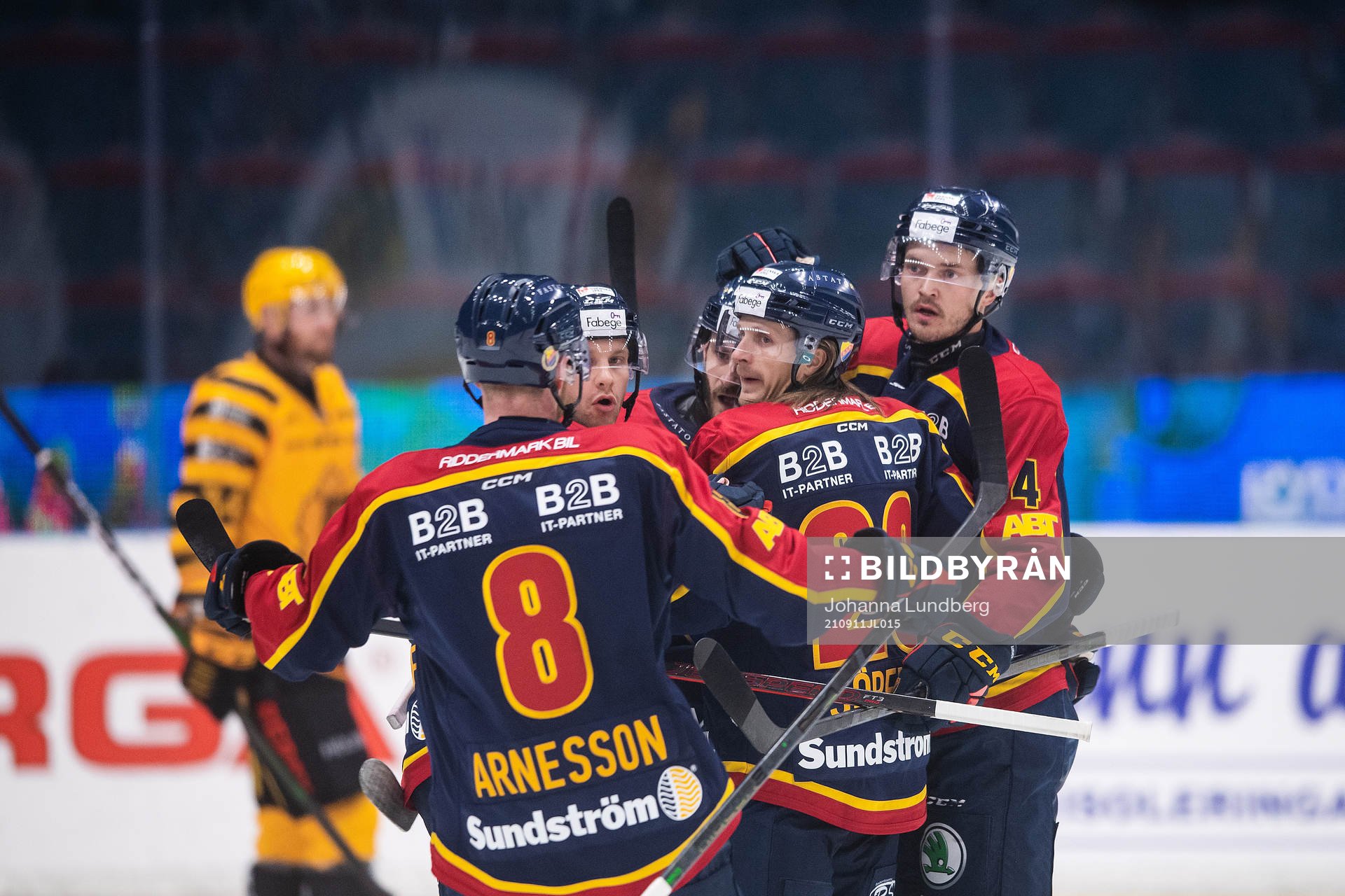 Djurgårdens Marcus Högström och Marcus Sörensen jublar