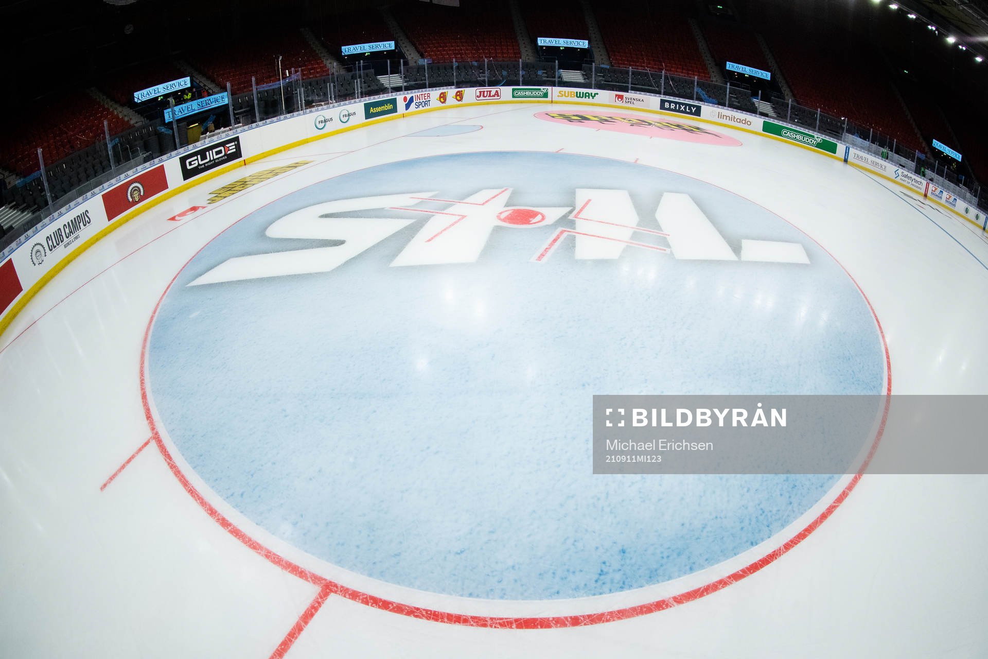 En tekningscirkel med SHL logon
