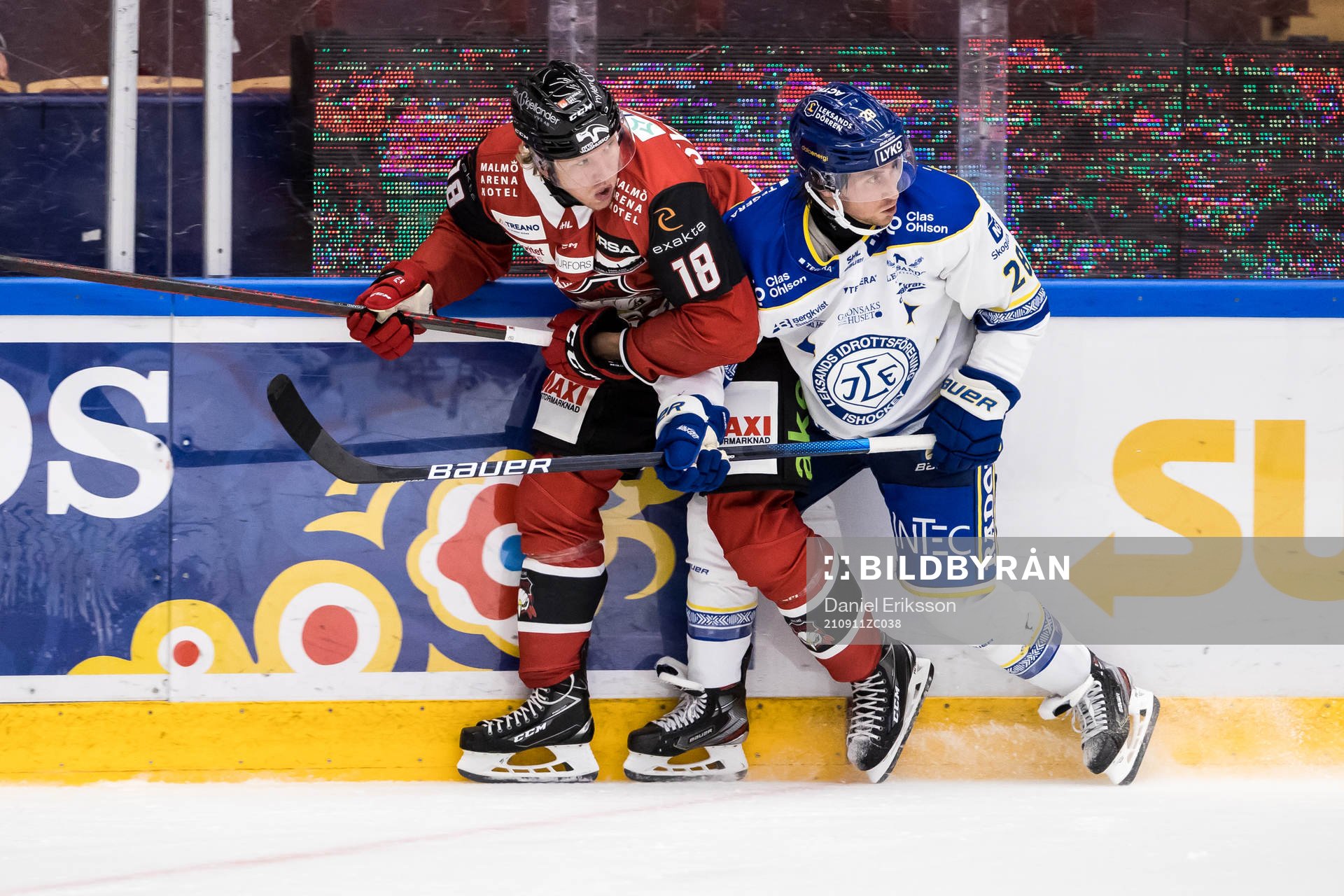 Malmö Redhawks Marcus Sylvegård och Leksands Justin