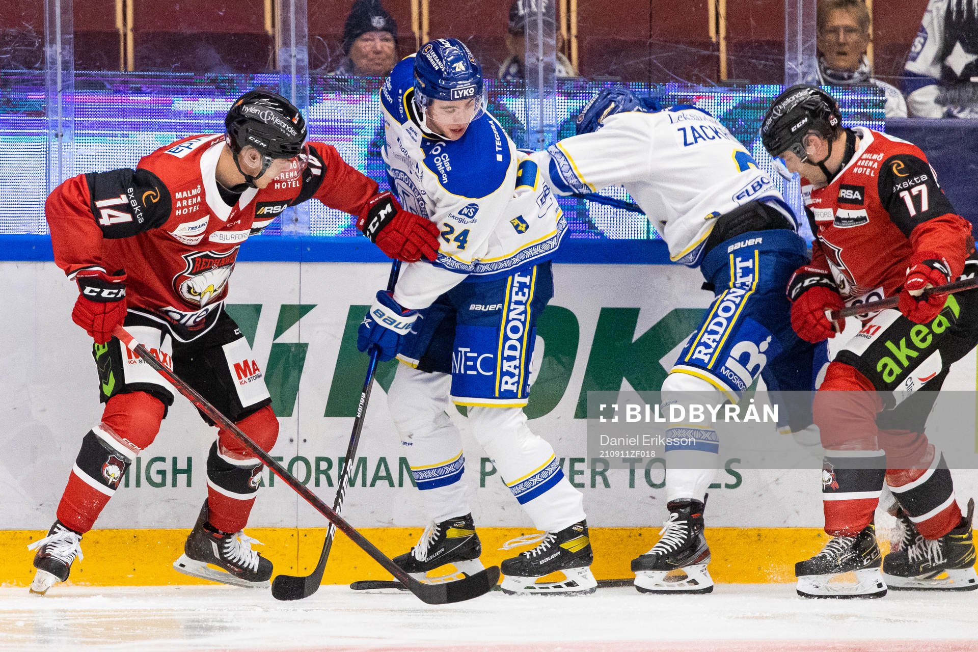 Malmö Redhawks Carl-Johan Lerby och Leksands Isak Rosén