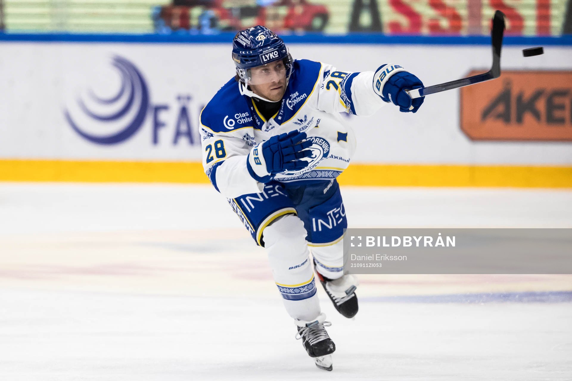 Leksands Justin Kloosunder ishockeymatchen i SHL mellan
