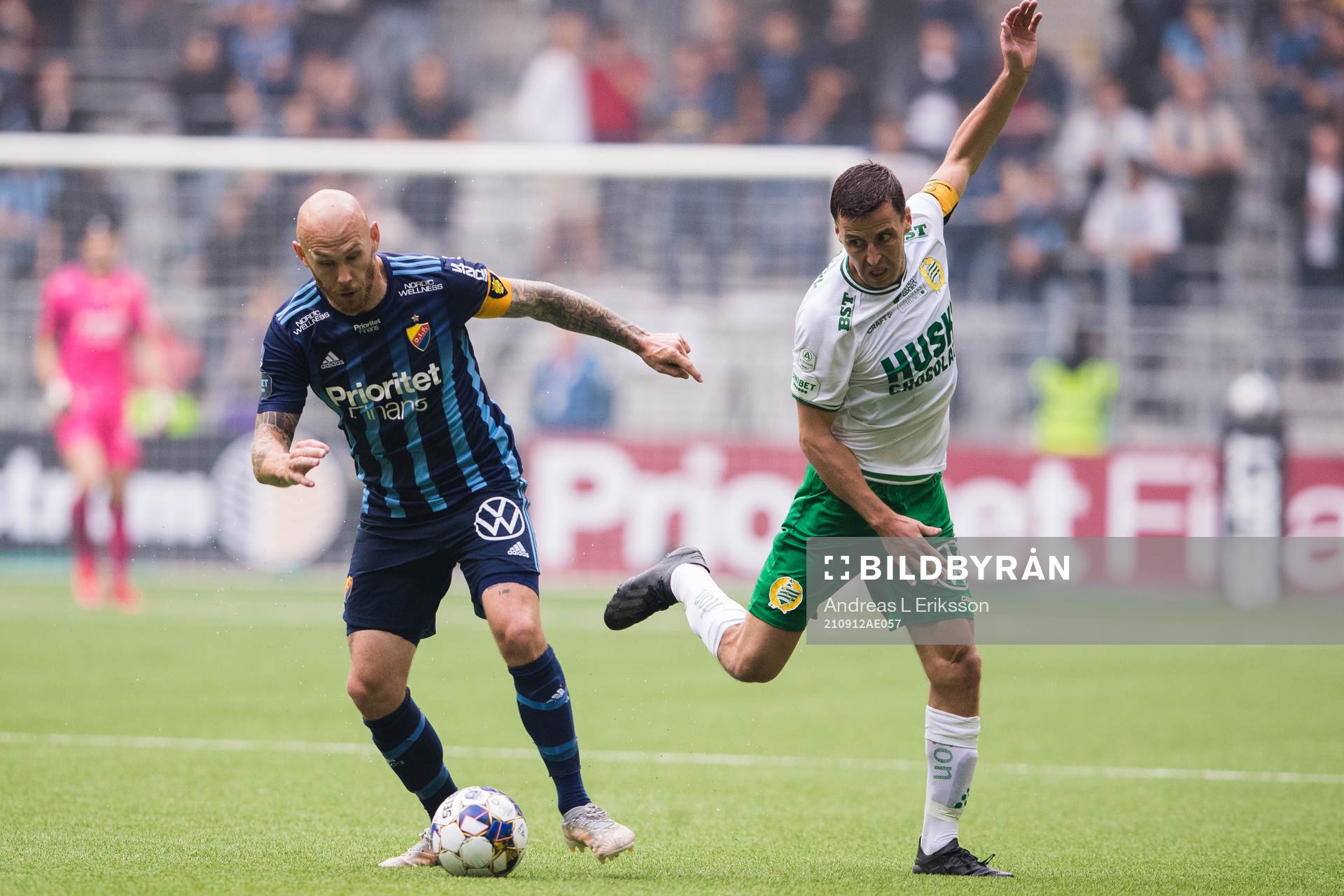 Djurgårdens Magnus Eriksson och Hammarbys Jeppe Andersen