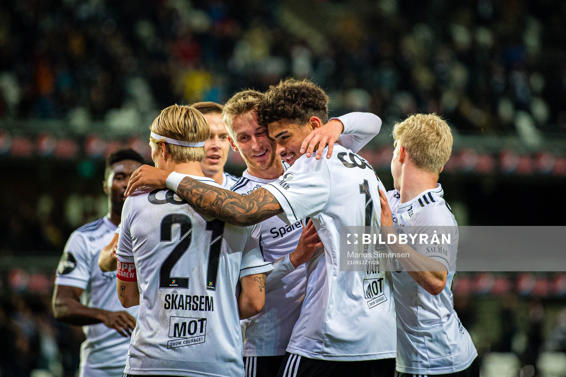 Noah Jean Holm of Rosenborg celebrates