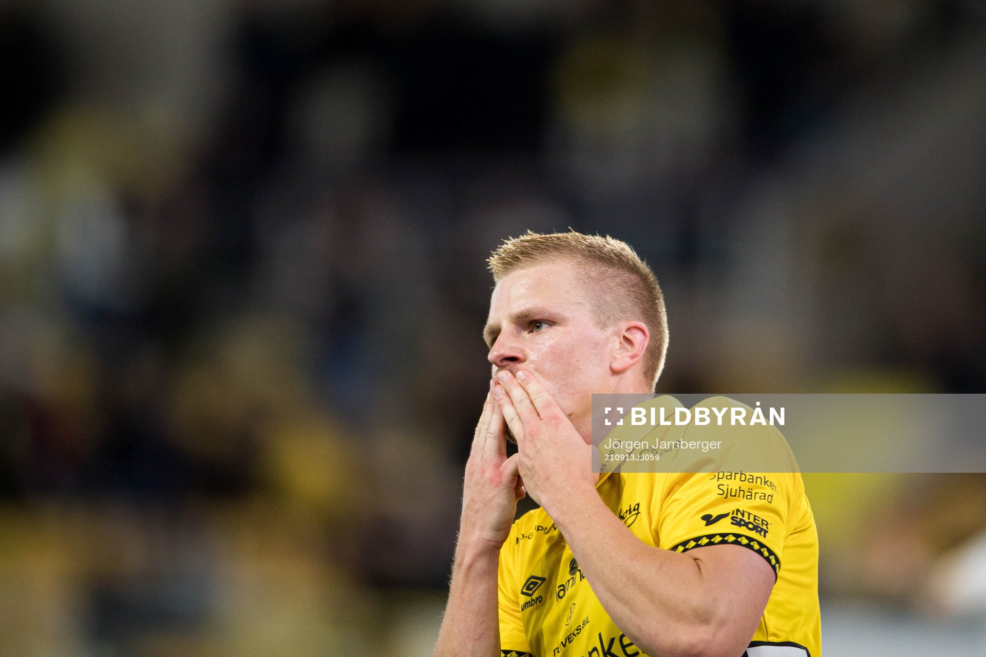 Elfsborgs Per Frick jublar efter 2-2 under fotbollsmatchen i Allsvenskan mellan Elfsborg och Häcken den 13 september 2021 i Borås. 