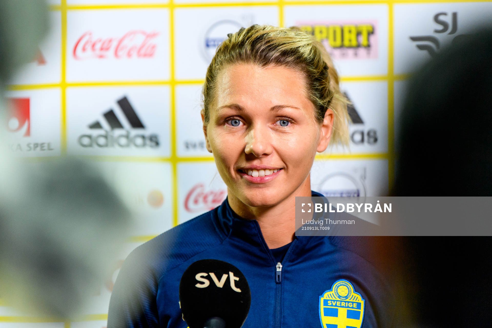 Goalkeeper Jennifer Falk of the Swedish women's national