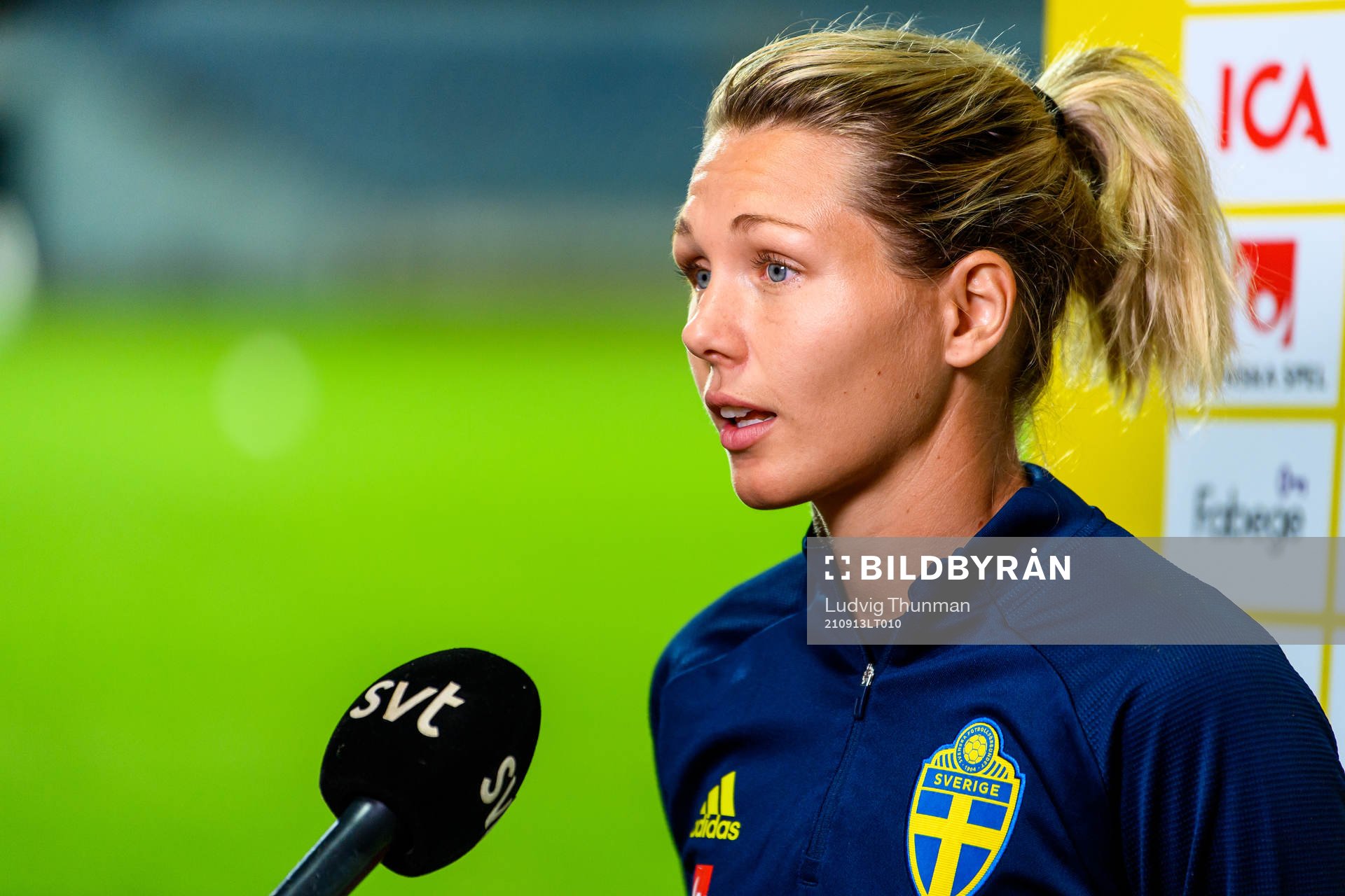 Goalkeeper Jennifer Falk of the Swedish women's national