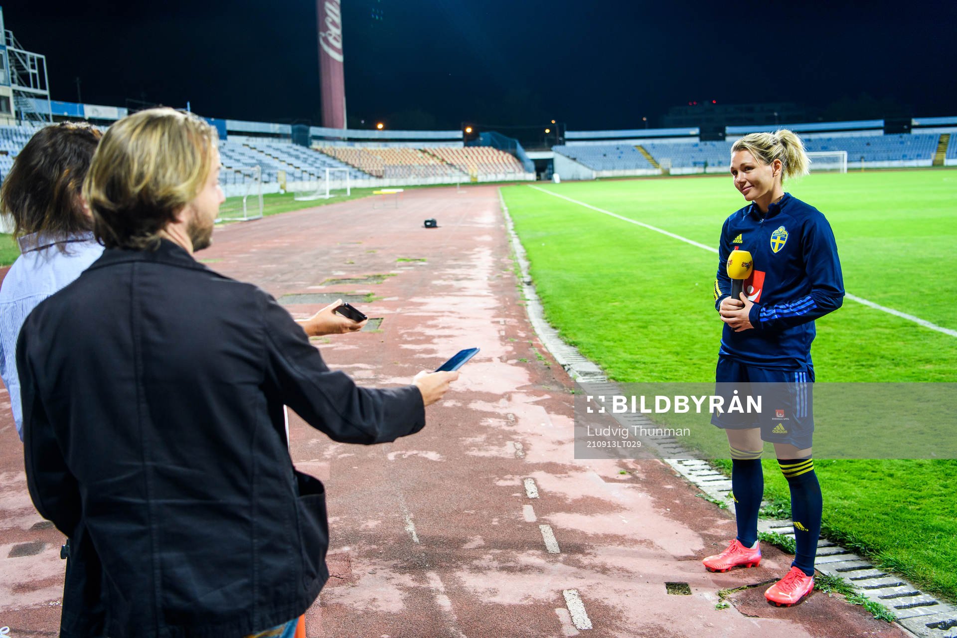 Goalkeeper Jennifer Falk of the Swedish women's national