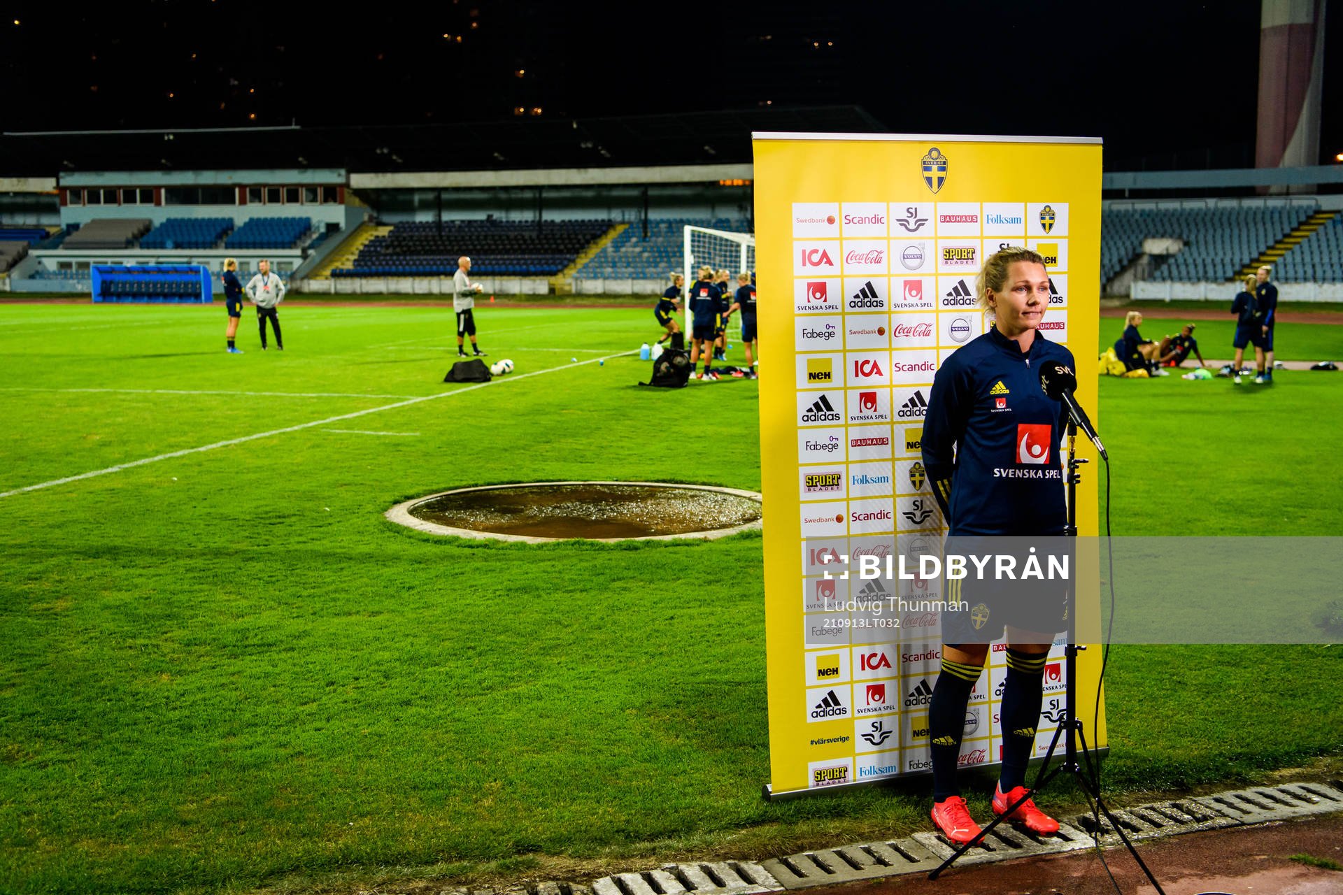 Goalkeeper Jennifer Falk of the Swedish women's national