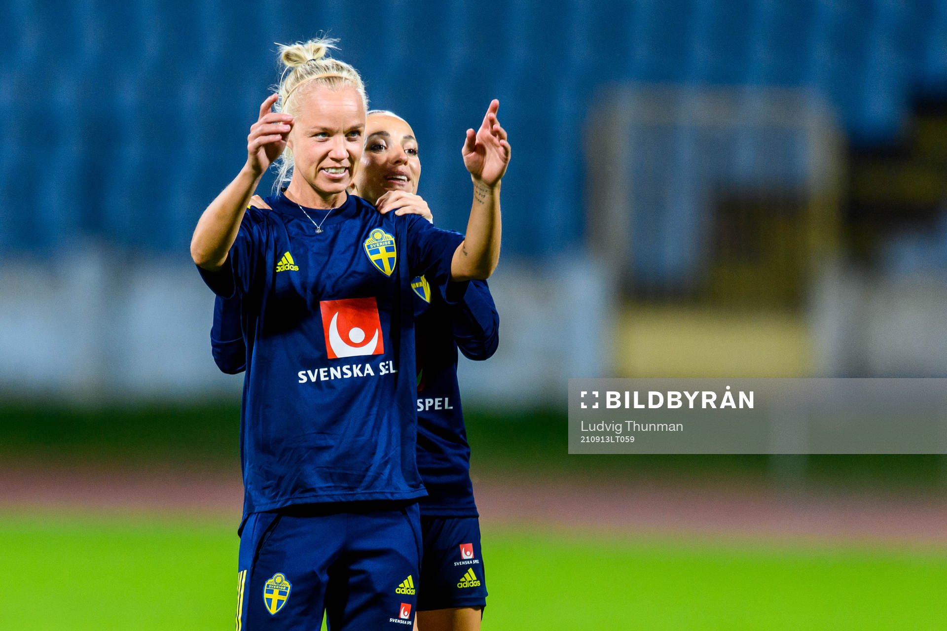 Caroline Seger and Kosovare Asllani of the Swedish women's