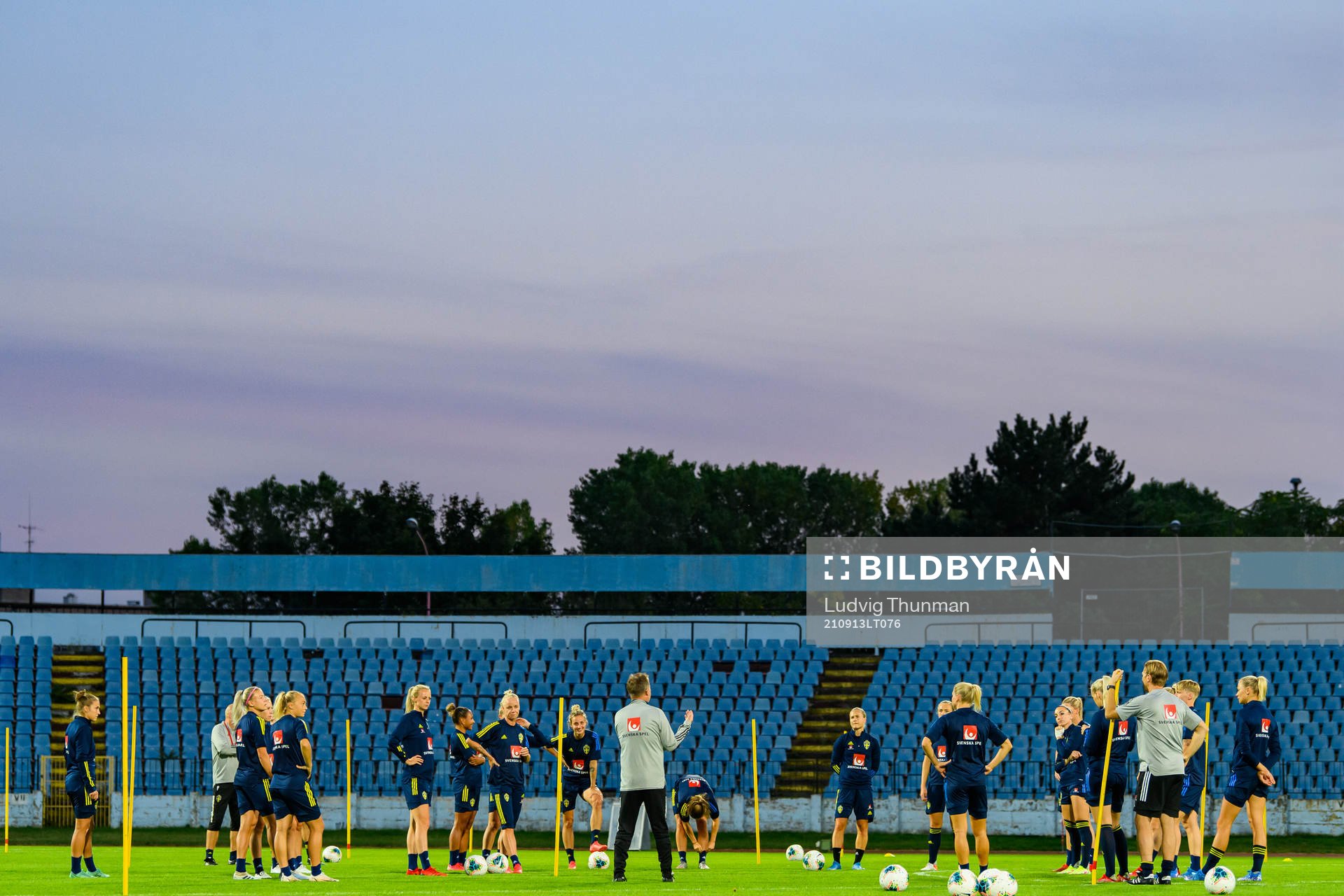Players of the Swedish women's national football team gather