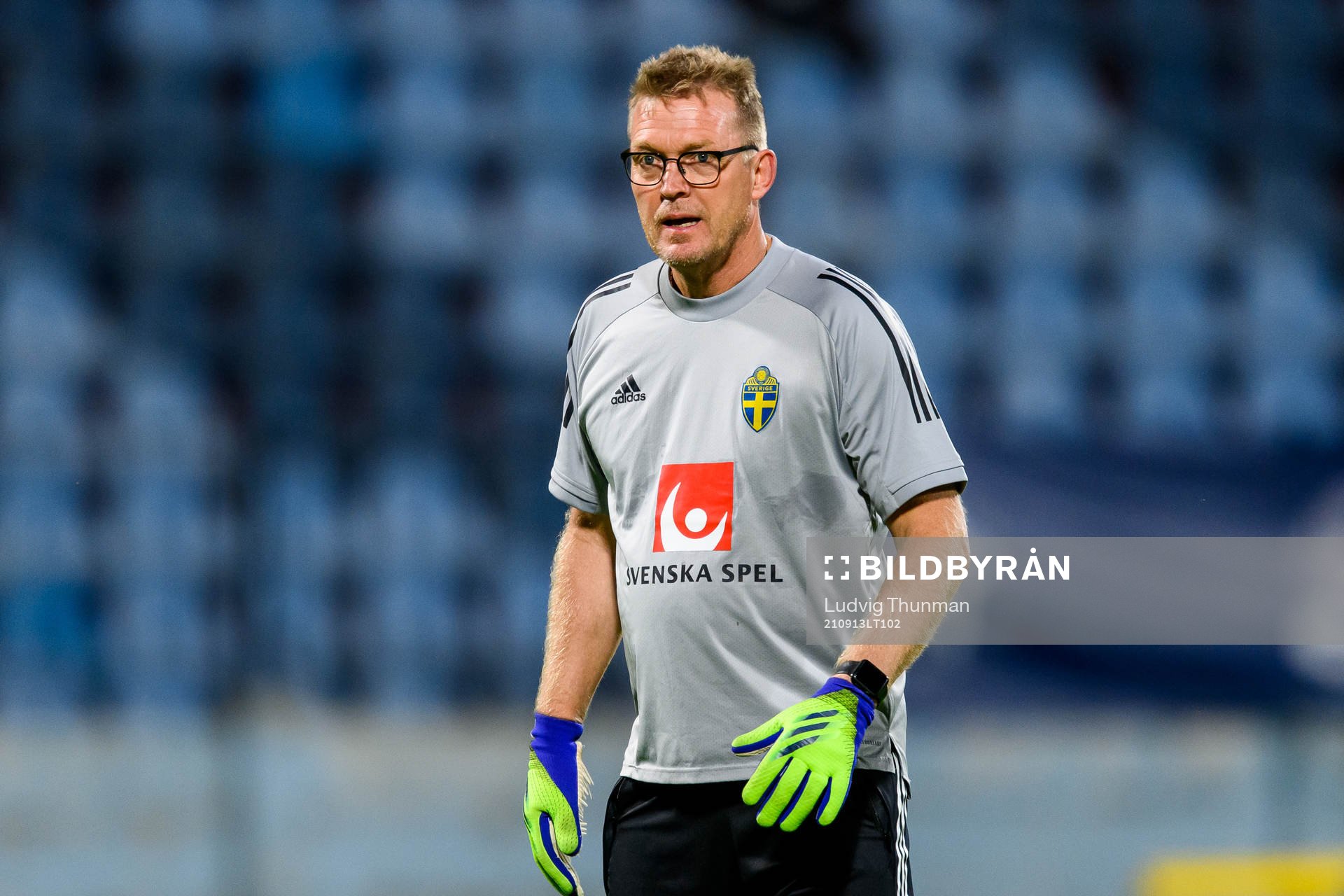 Leif Troedsson, goalkeeper coach of the Swedish women's national football team during a training session on September 13, 2021 in Bratislava.