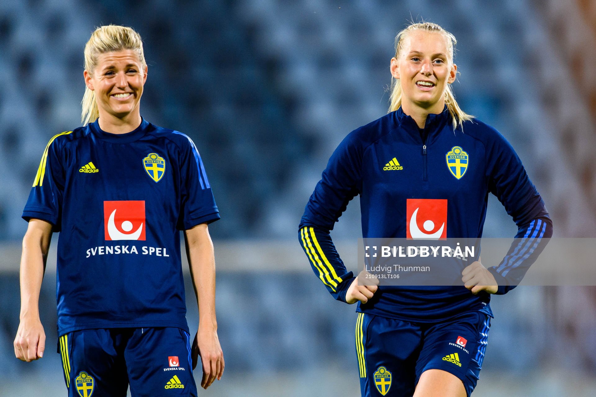 Olivia Schough and Stina Blackstenius of the Swedish