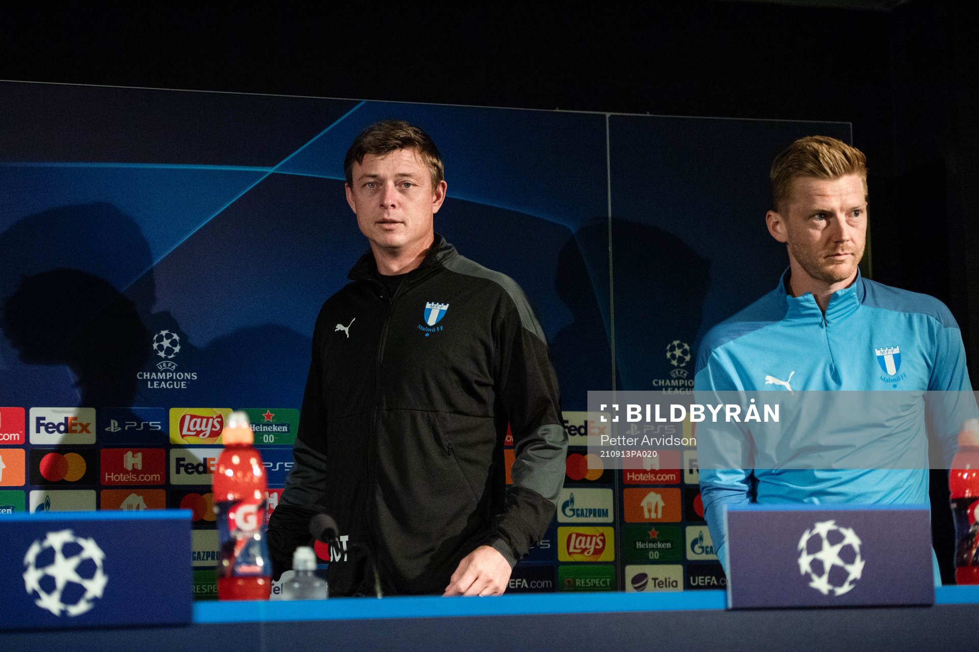 Jon Dahl Tomasson, head coach Anders Christiansen of Malmö