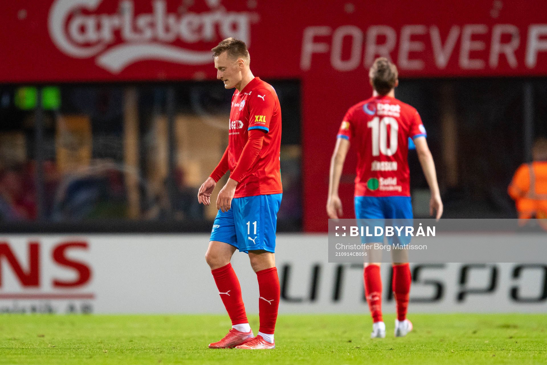 Helsingborgs Rasmus Karjalainen och Rasmus Jönsson deppar