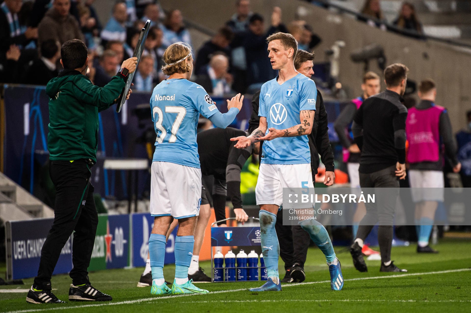 Sören Rieks of Malmö FF and Sebastian Nanasi of Malmö FF