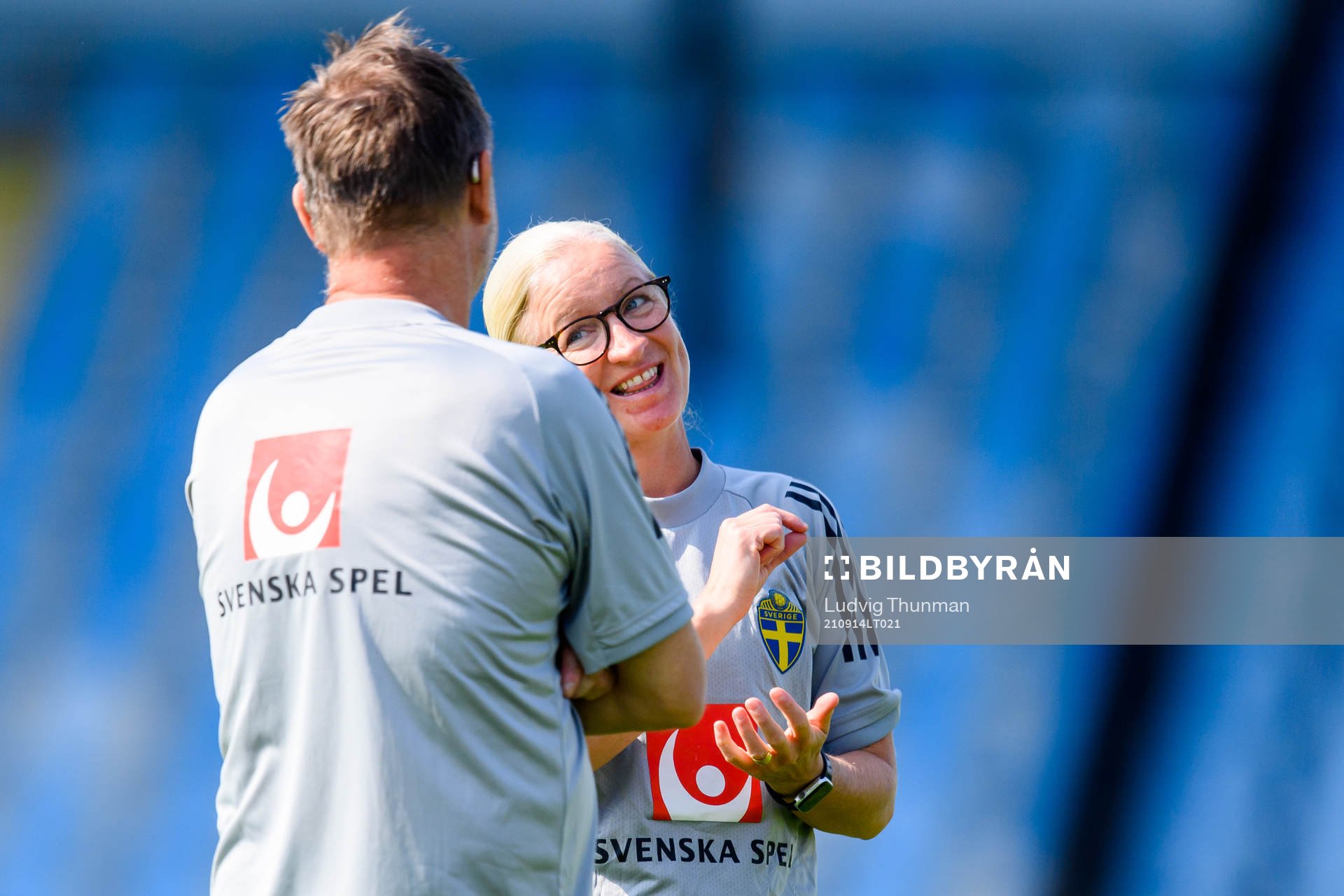 Victoria Sandell, assistant coach of the Swedish women's national football team during a training session on September 14, 2021 in Bratislava.