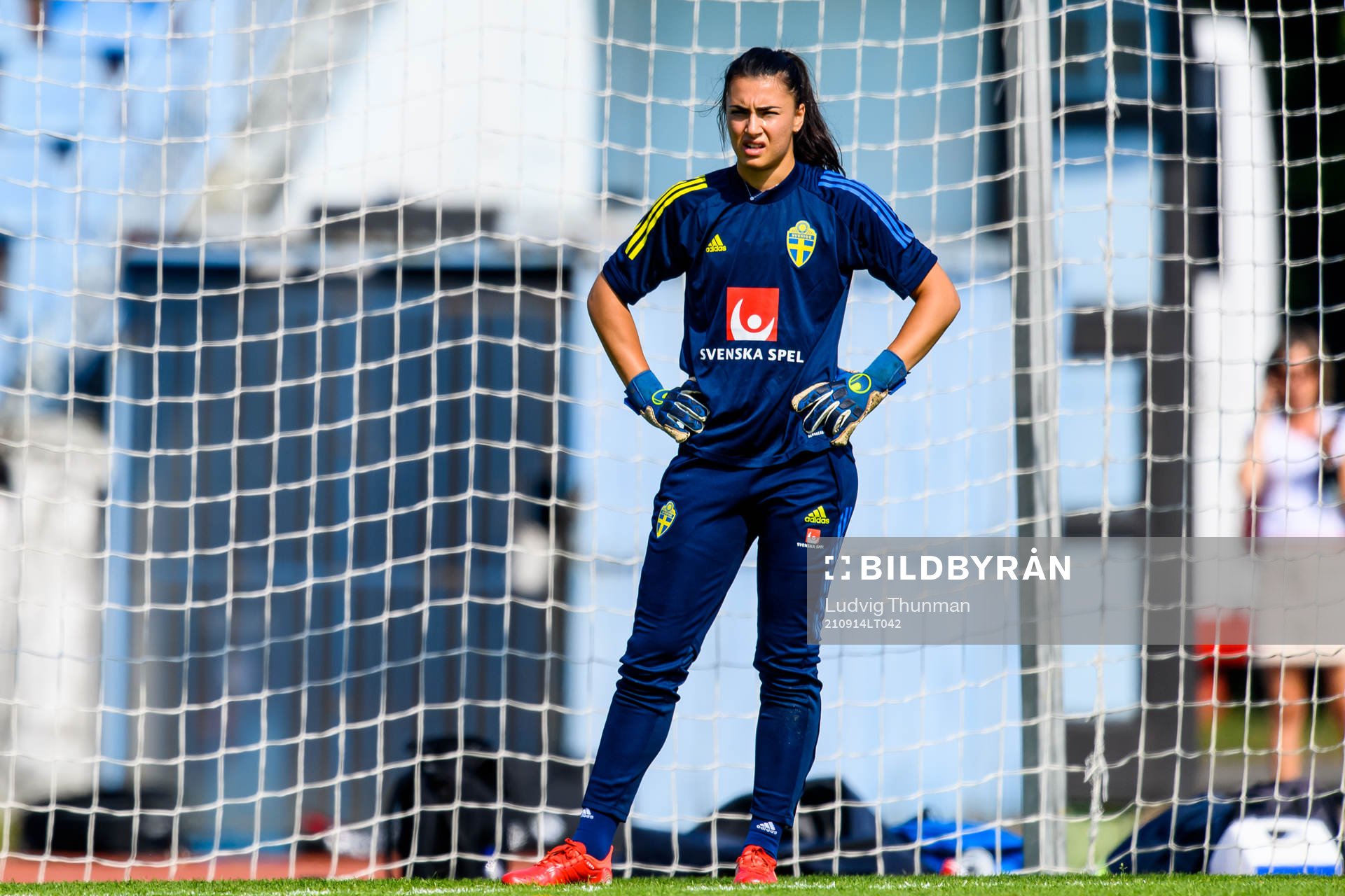 Goalkeeper Zecira Musovic of the Swedish women's national