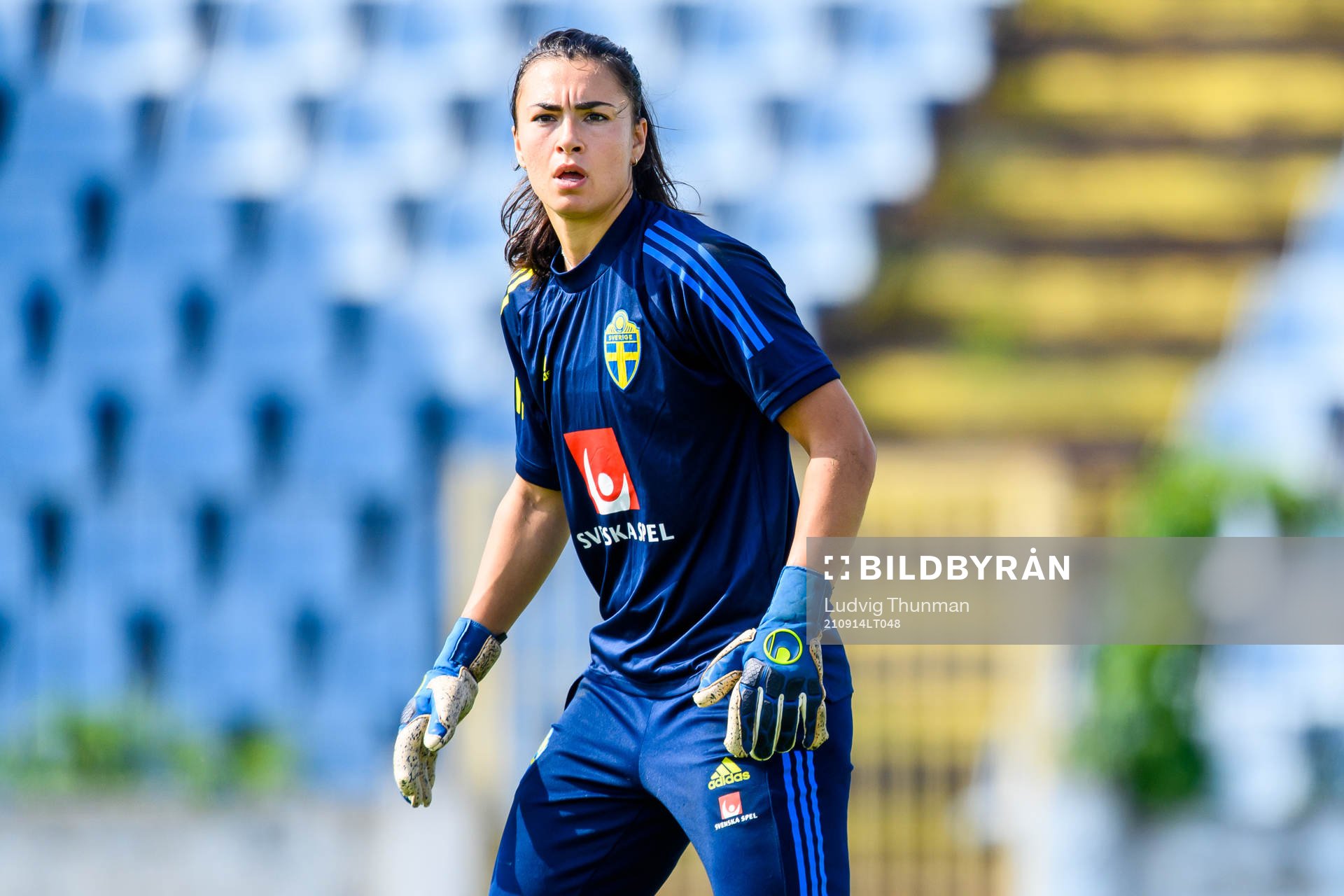 Goalkeeper Zecira Musovic of the Swedish women's national