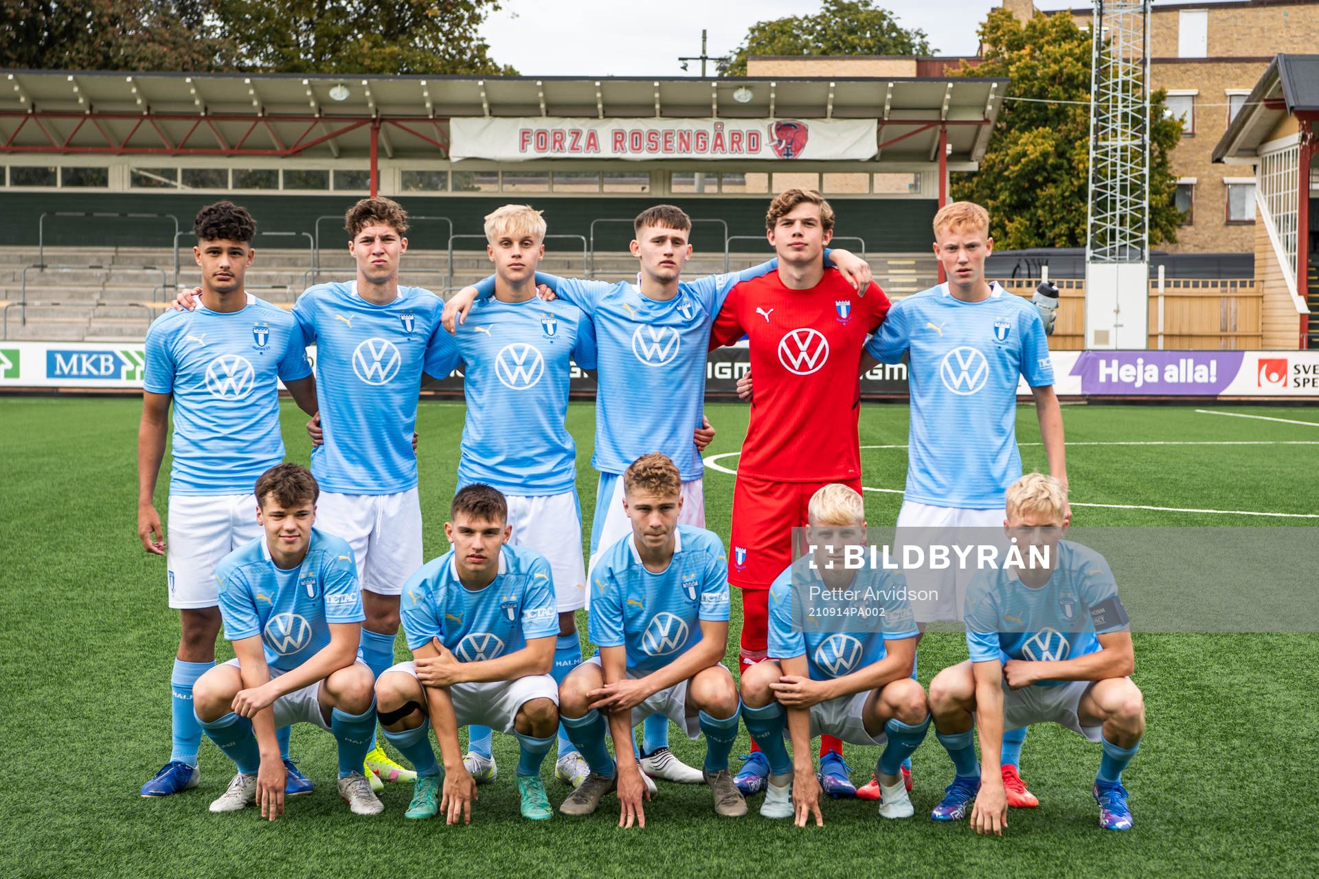 Players of Malmö FF pose for a team group photo