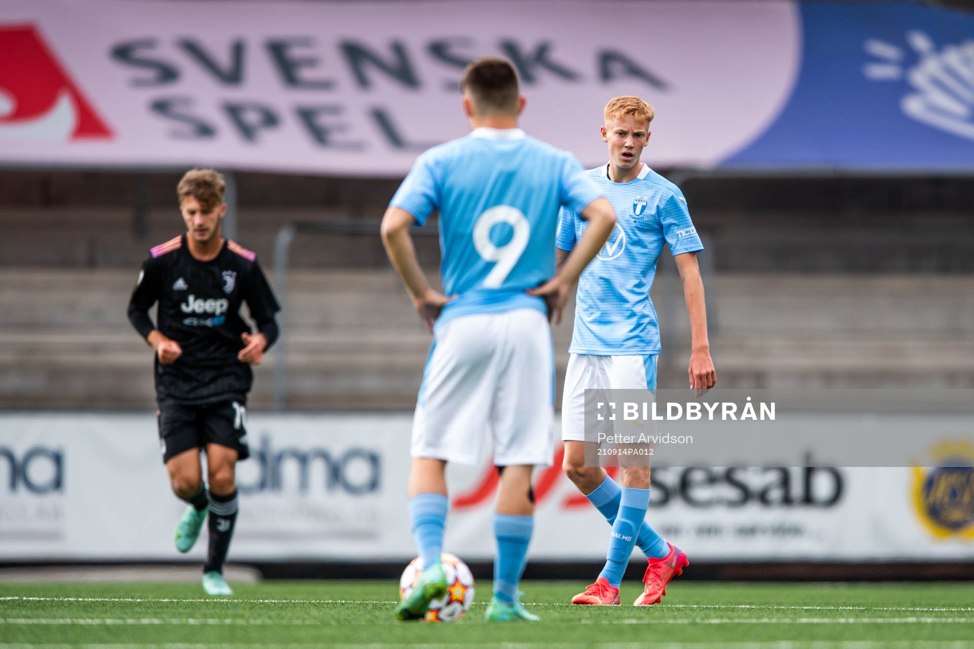 Hugo Larsson of Malmö FF looks dejected