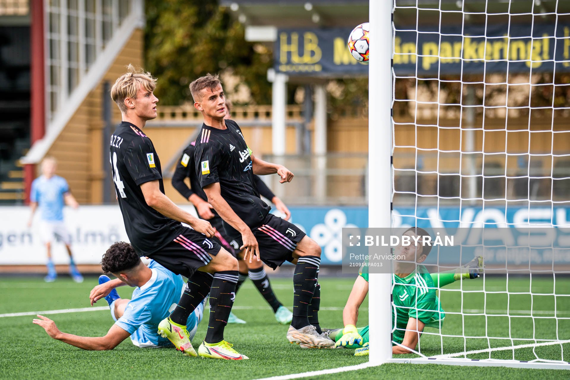 Goalkeeper Simone Scaglia of Juventus lets in the 1-1 goal
