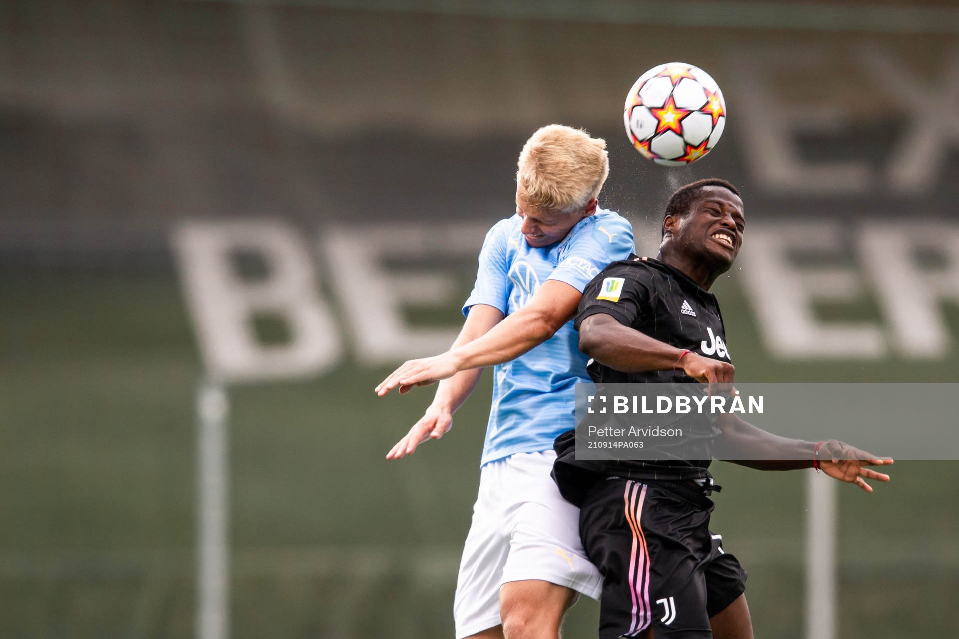 Ludvig Nicklasson of Malmö FF and Ange Josue Chibozo of