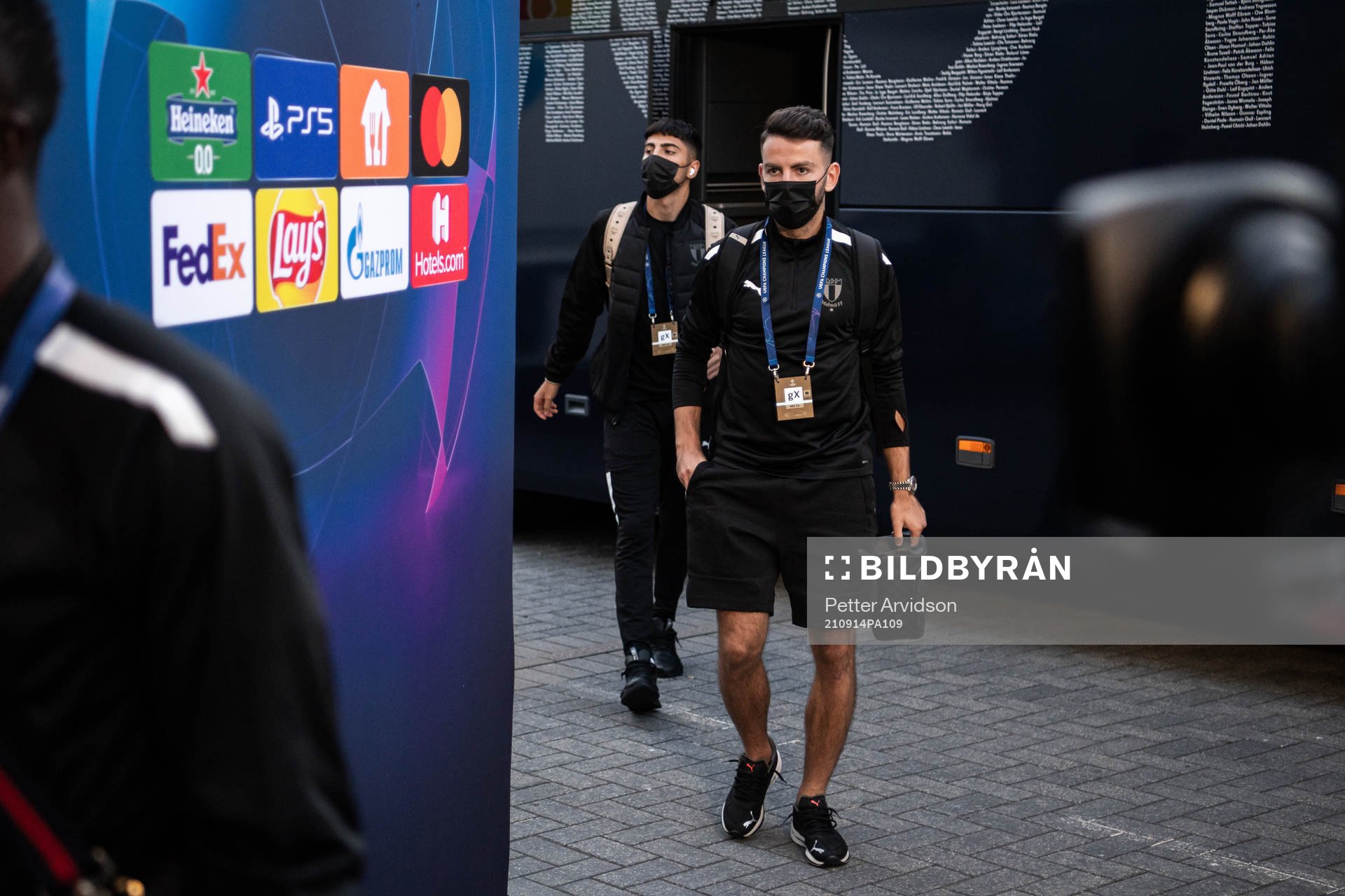 Erdal Rakip of Malmö FF arrive at the arena
