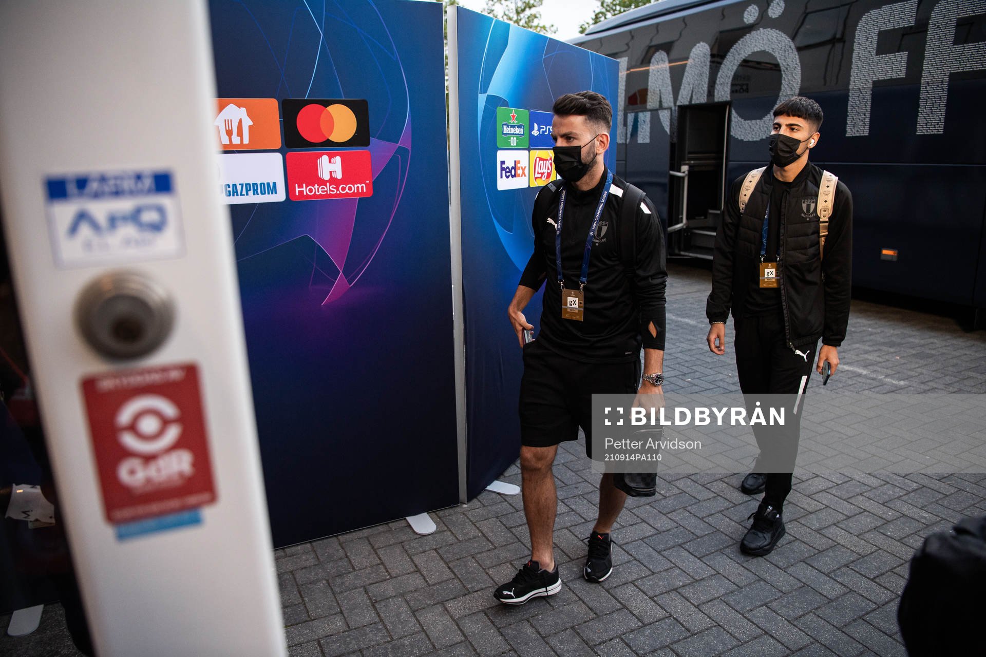 Erdal Rakip of Malmö FF arrive at the arena