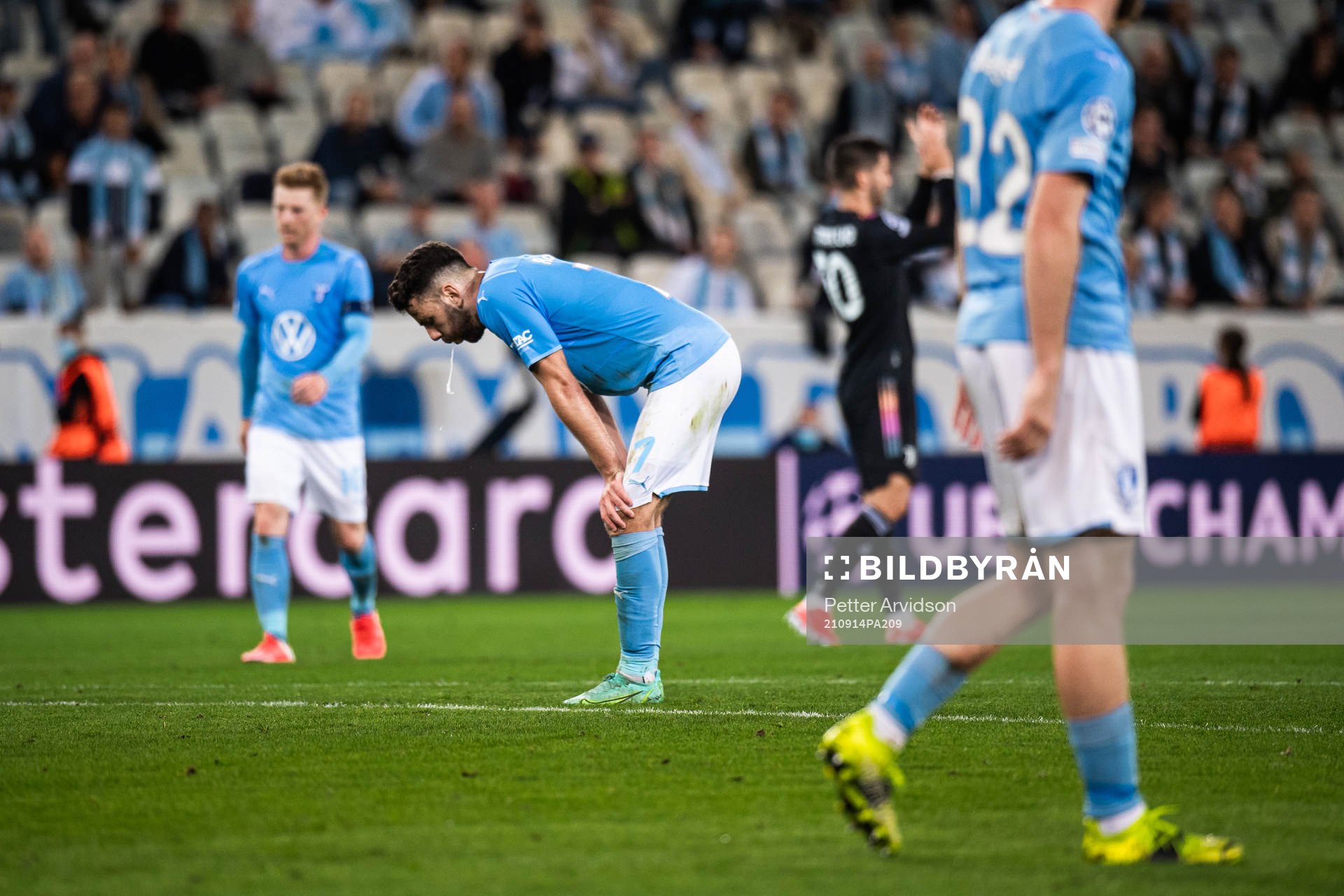 Erdal Rakip of Malmö FF looks dejected