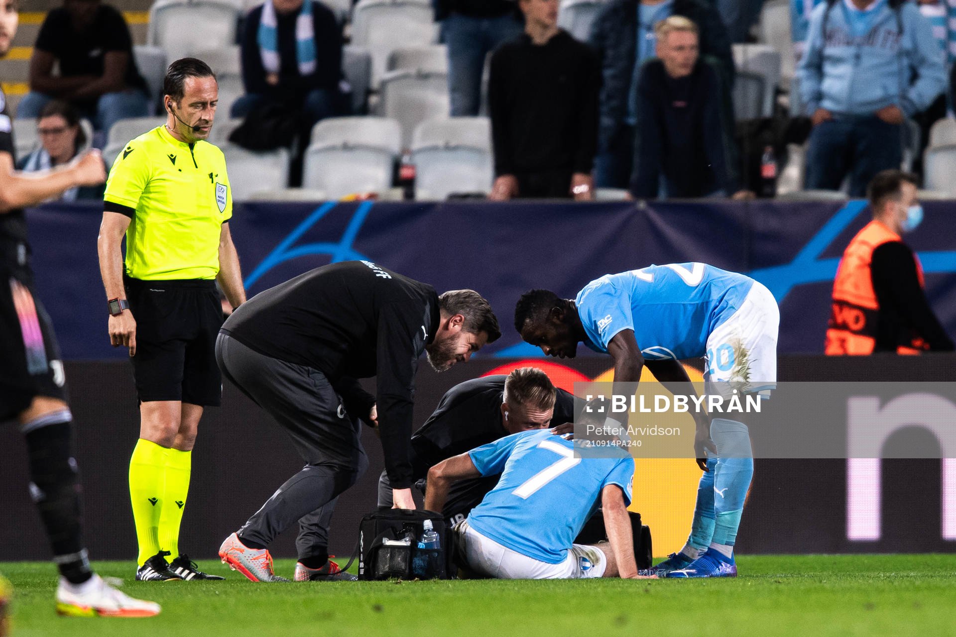 Erdal Rakip of Malmö FF in pain