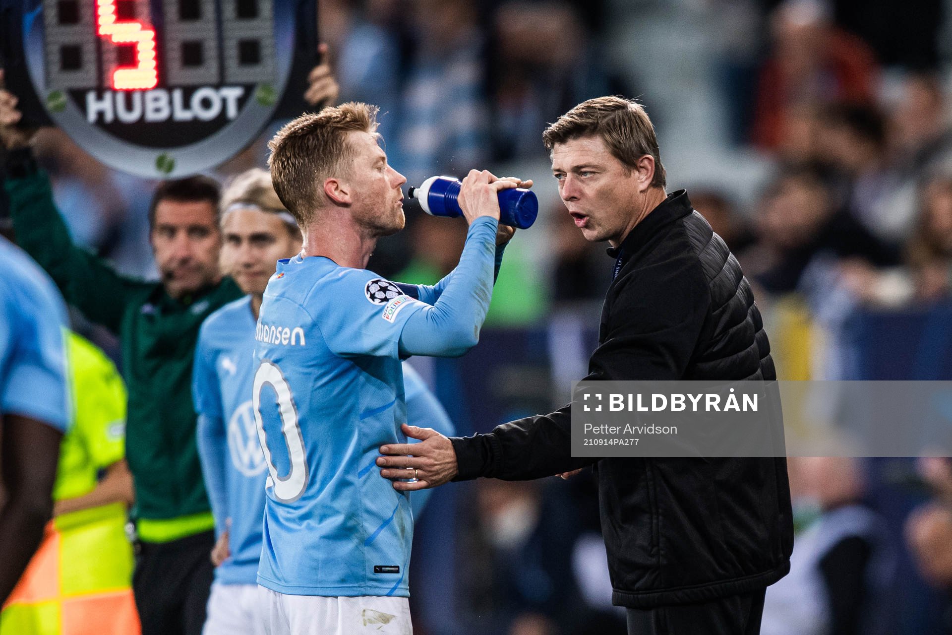 Anders Christiansen and Jon Dahl Tomasson, head coach of