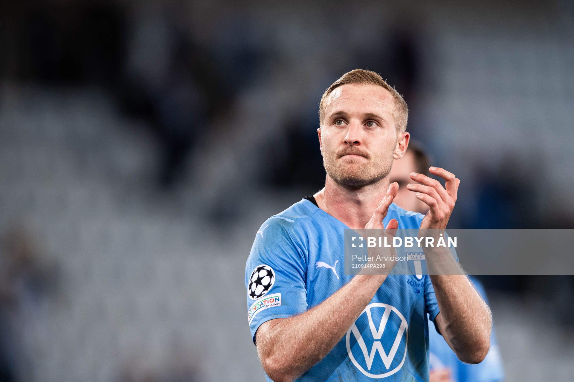 Franz Brorsson of Malmö FF looks dejected