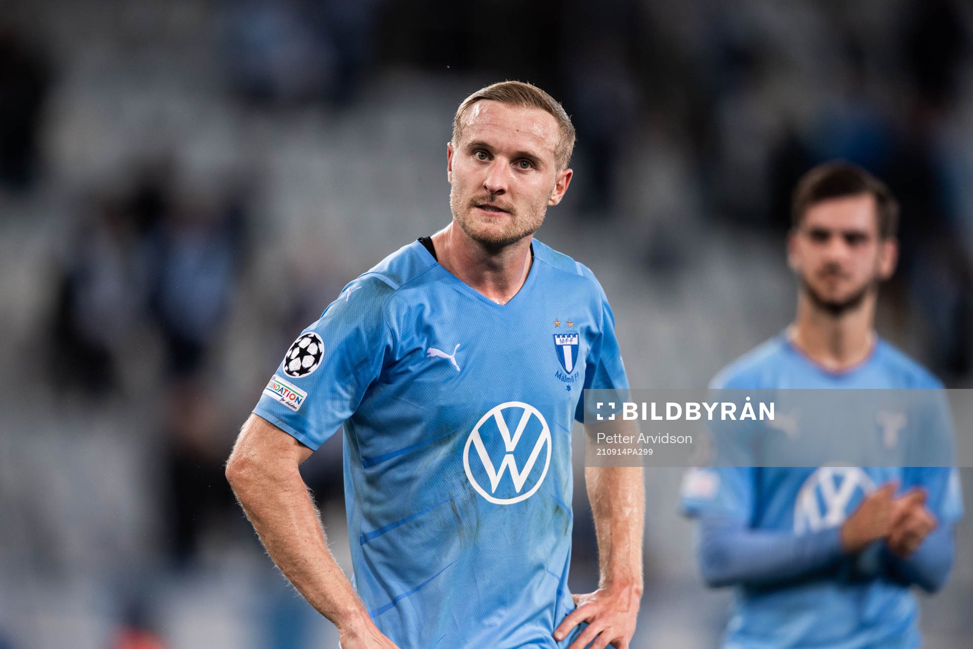 Franz Brorsson of Malmö FF looks dejected