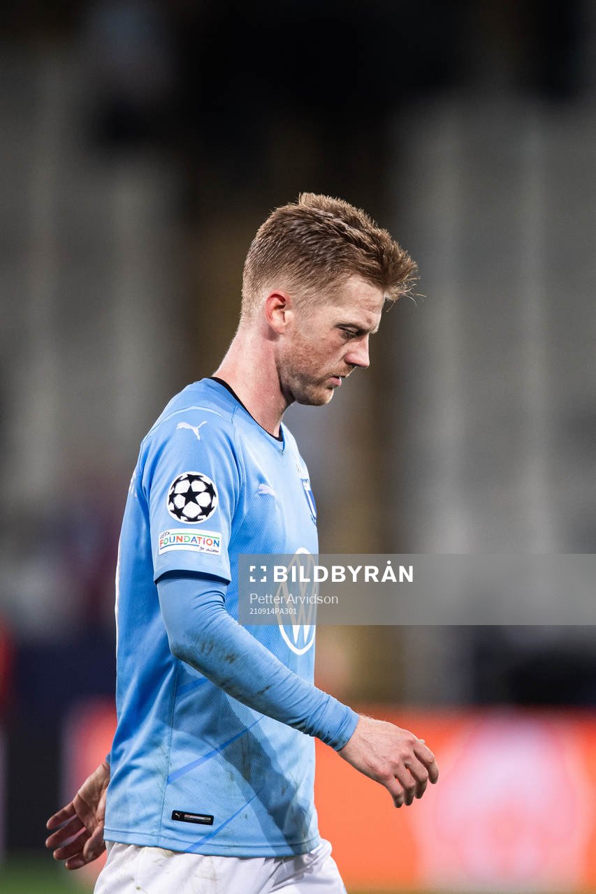Anders Christiansen of Malmö FF looks dejected