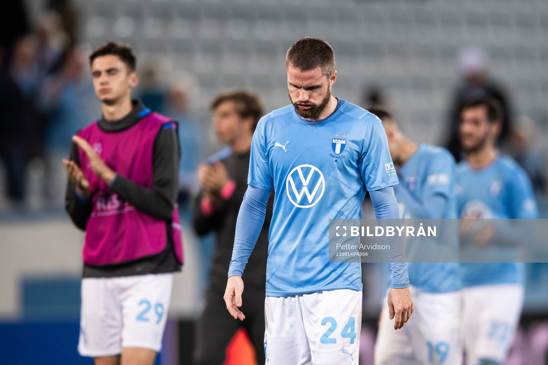 Lasse Nielsen of Malmö FF looks dejected