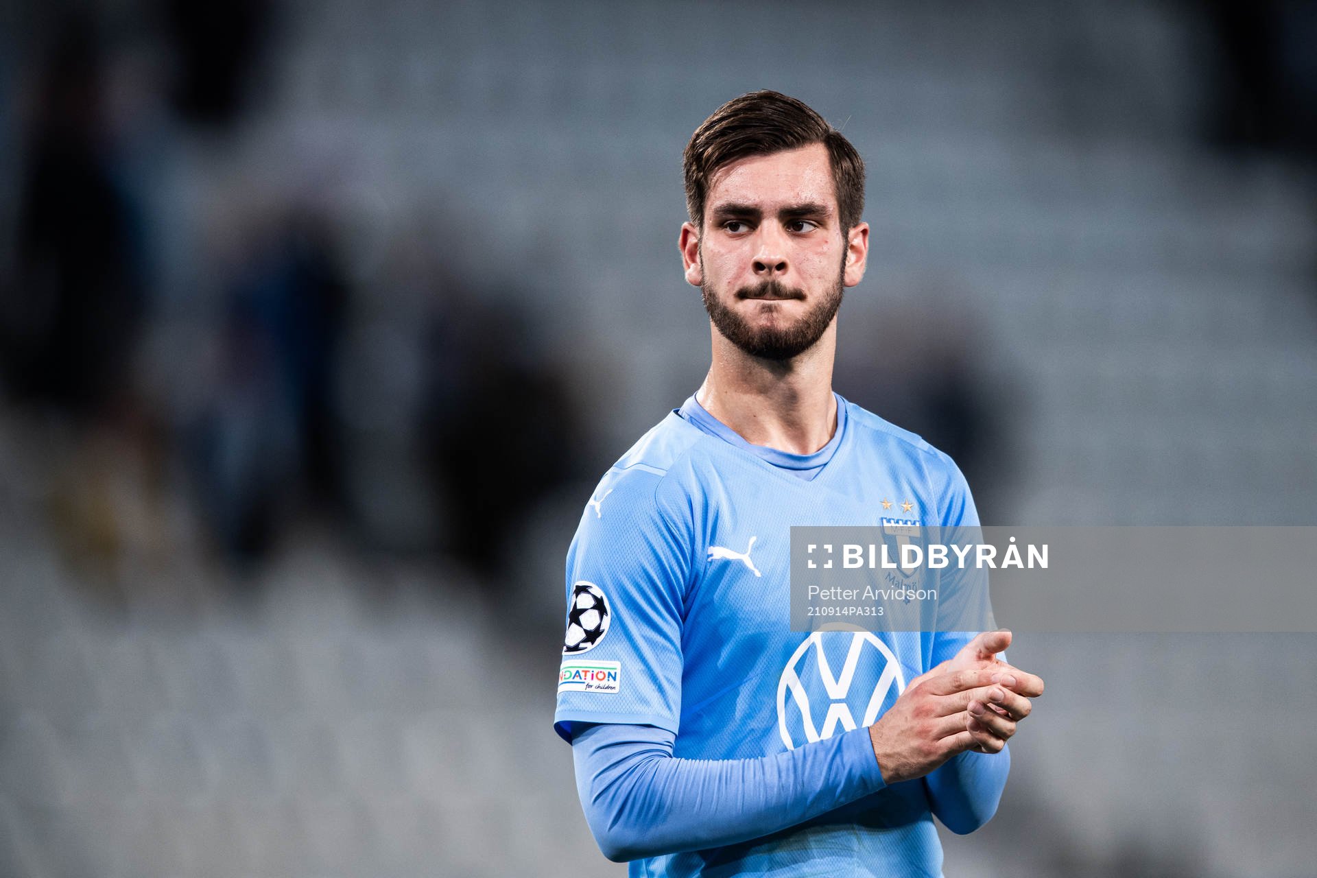 Adi Nalic of Malmö FF looks dejected